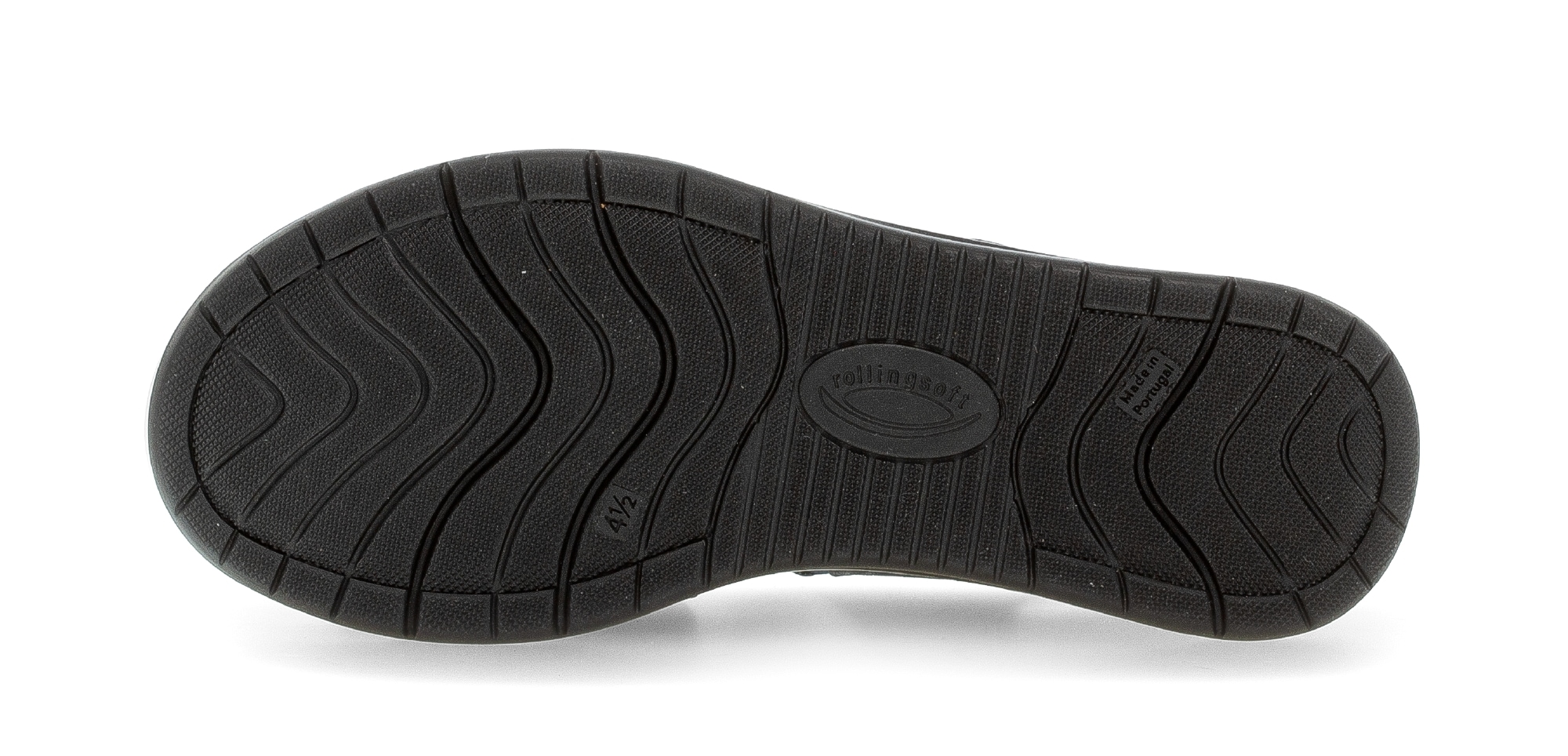 rollingsoft Sandales  compensé, sandale à brides avec fermetures velcro, largeur G