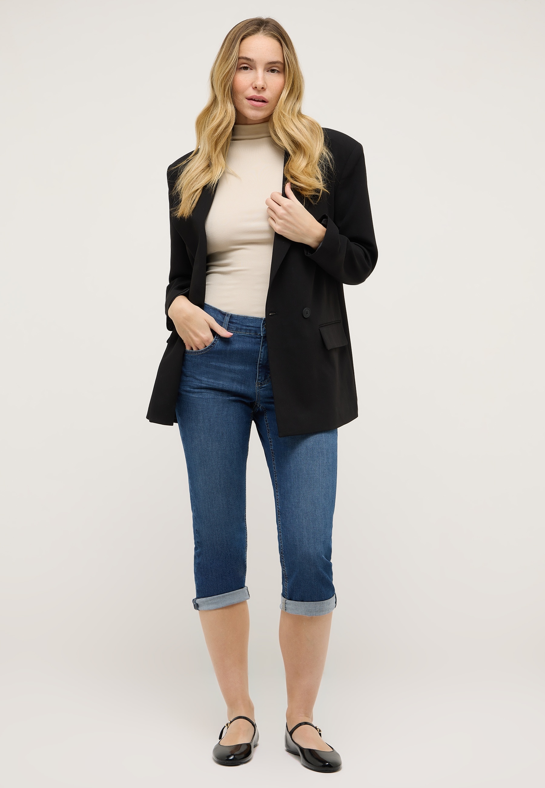 ANGELS Jeans capri »CICI TURN UP« avec stretch et revers