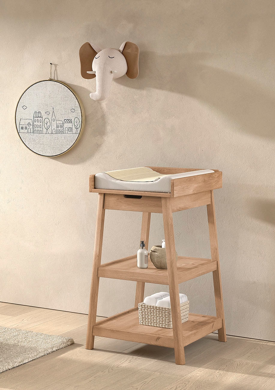Vipack Commode à langer »Woods mit Wickelaufsatz und 2 geräumigen Fachböden« bis 11 kilos mit Schublade unter der Wickelfläche, alles griffbereit zur Hand 60 cm