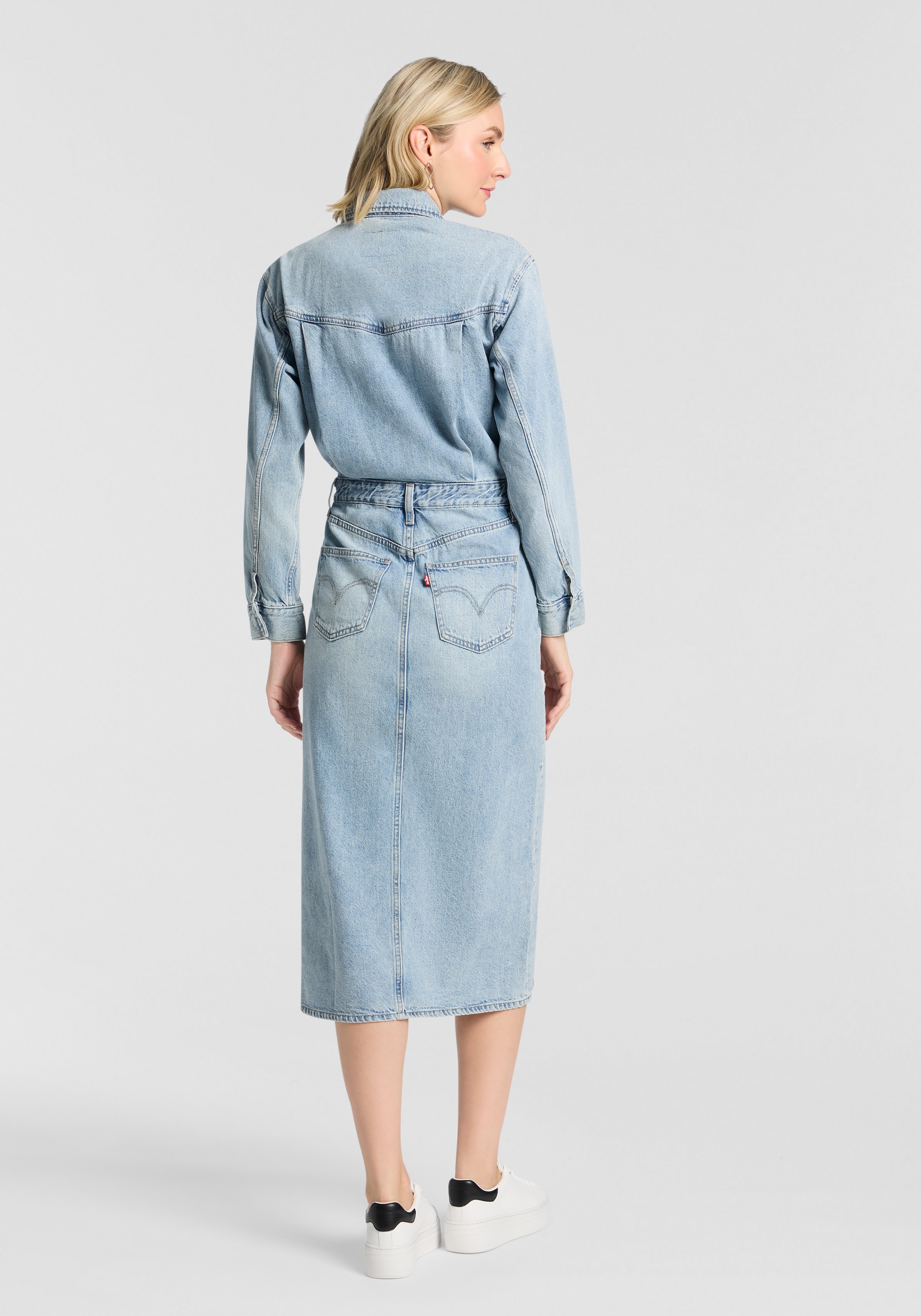 Levi's® Robe en jean »WESTERN DENIM MID« Denim-Midi-Hemdkleid