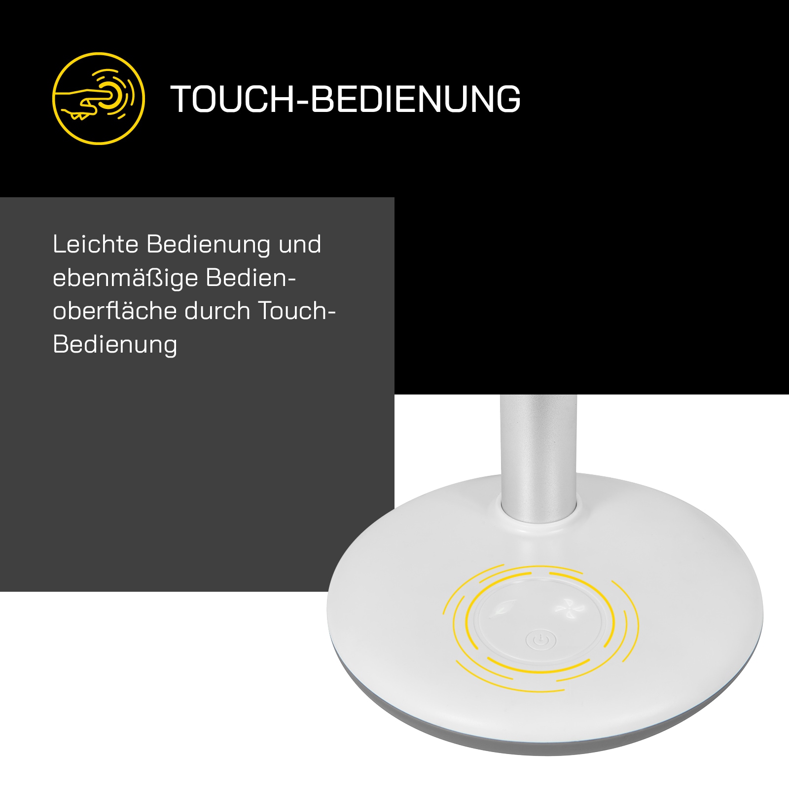 Gutfels Tischventilator »»VENTI 3010 R«« 15 cm Durchmesser kompakt, mit Touch- Bedienung und eine Laufzeit von 12 h