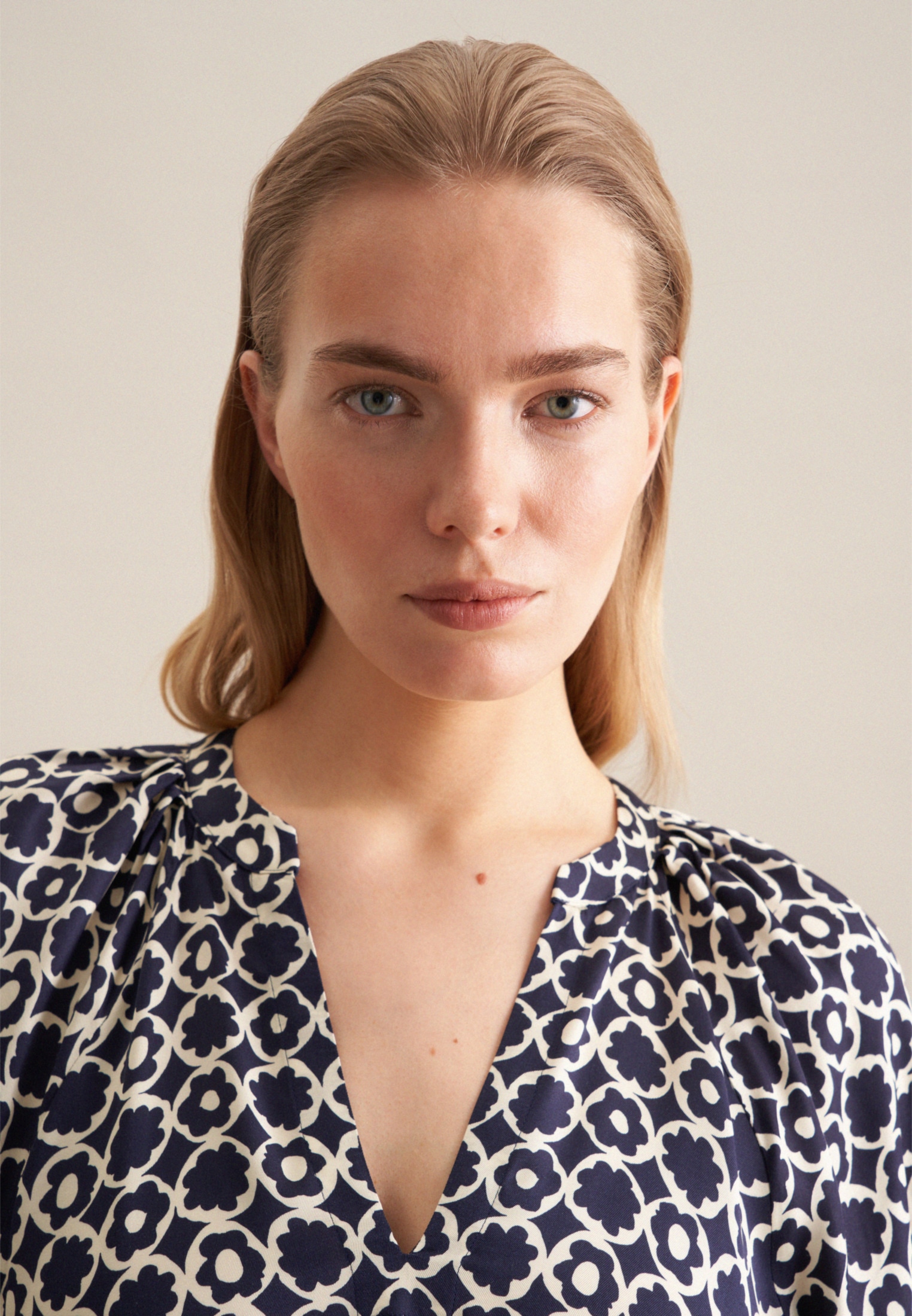 seidensticker Robe d'été »Schwarze Rose« 3/4 Rundhals Druck