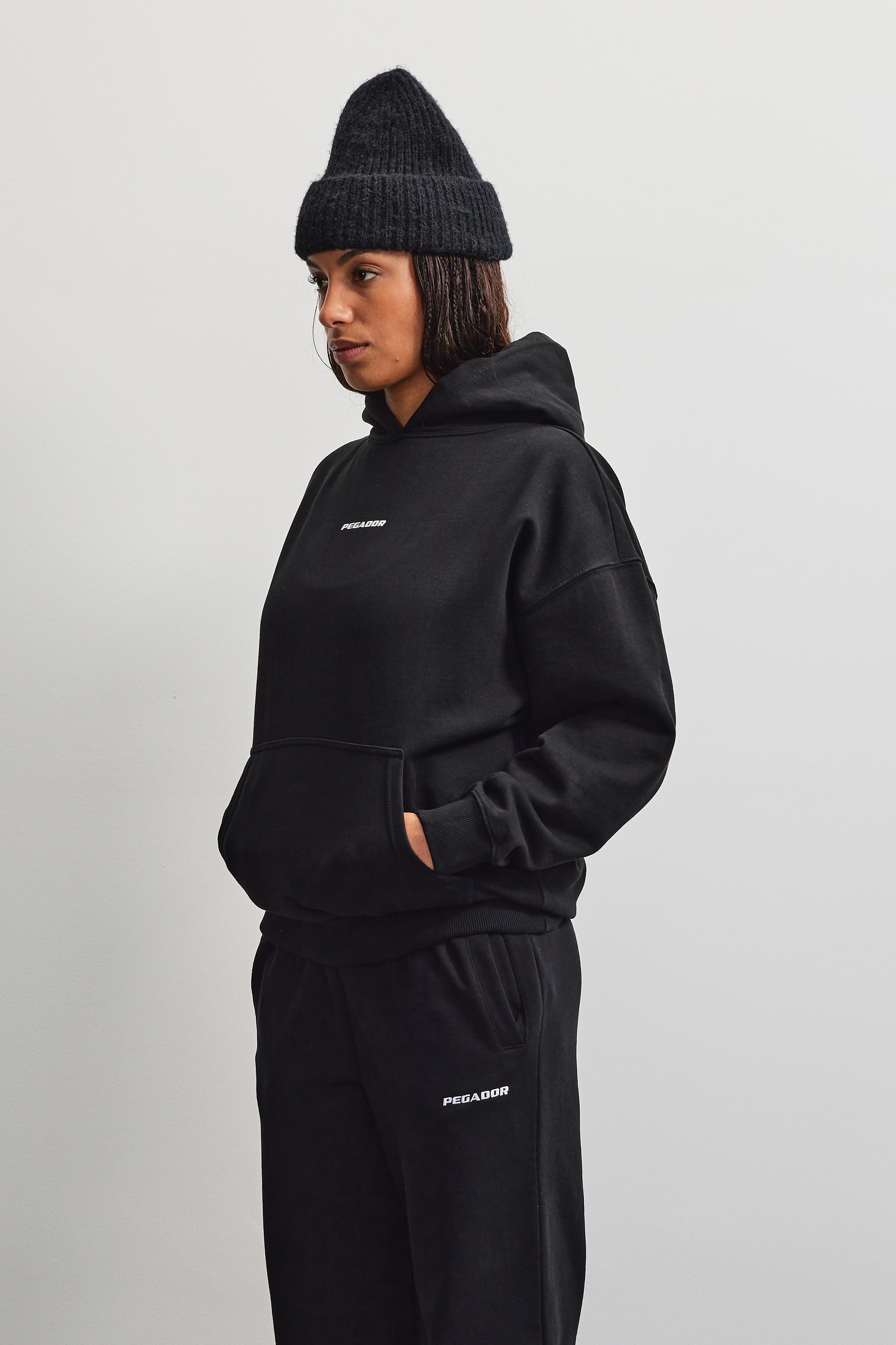 PEGADOR Sweat à capuche »ATNA LOGO OVERSIZED HOODIE«, mélange de coton, oversize

