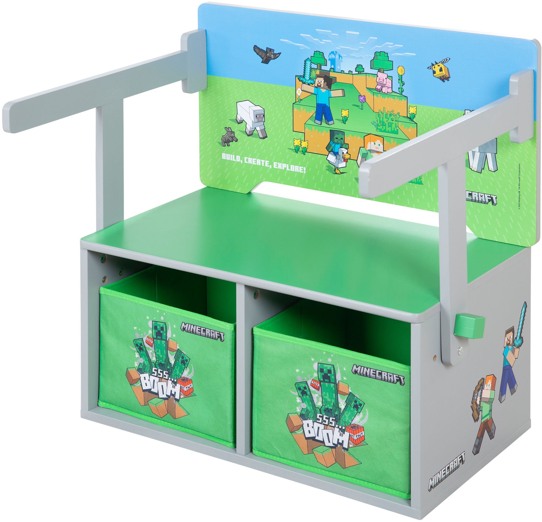 Phoenix Banc »Minecraft Spielbank« 3 cuis tlg. repliable en banc de jeu avec table