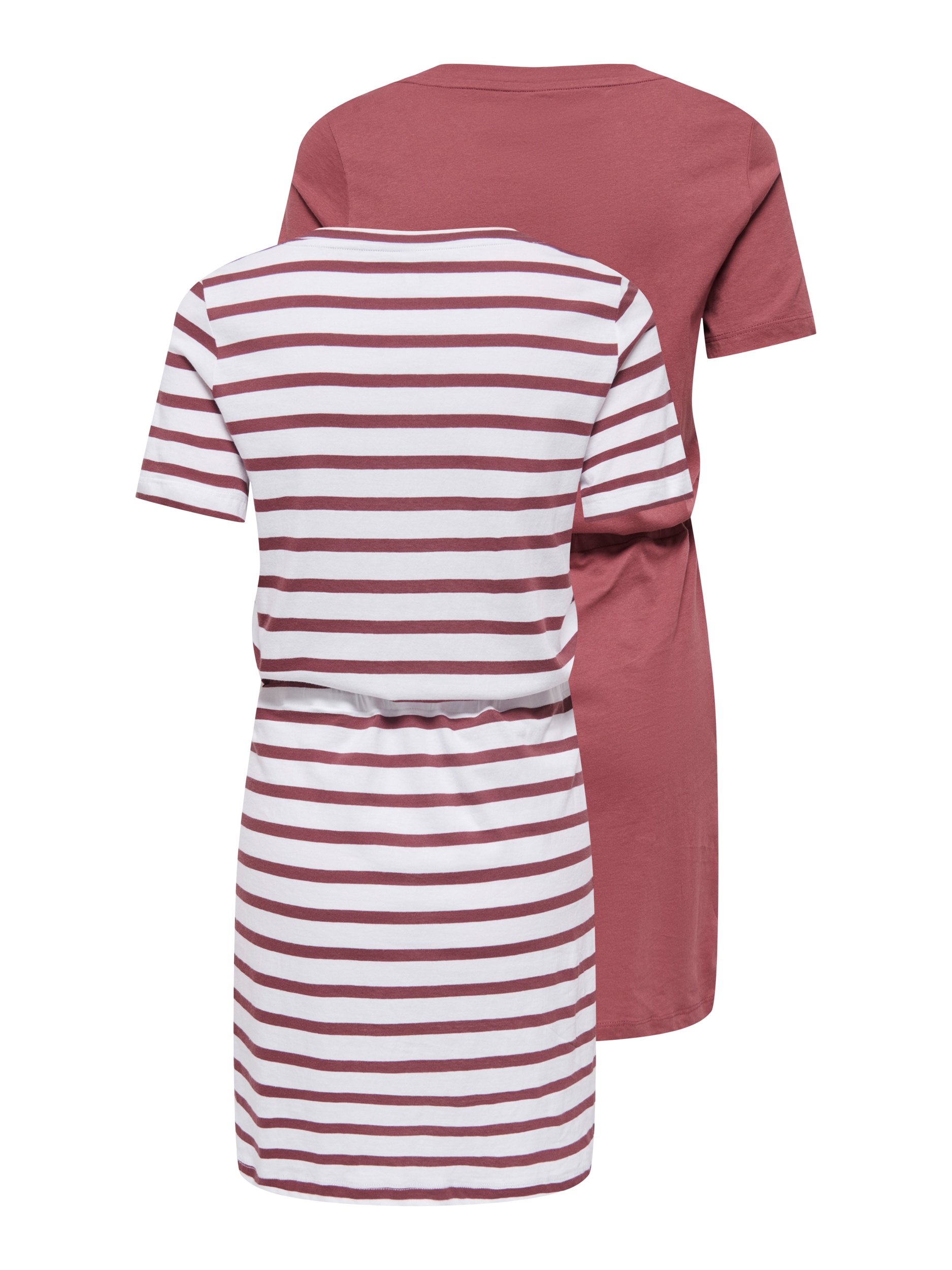 ONLY CARMAKOMA Robe en jersey »CARHAPPY LIFE S/S DRESS 2-PACK JRS ZL« Paquet, 2 tlg. Sommerkleid, Baumwolle, regular fit