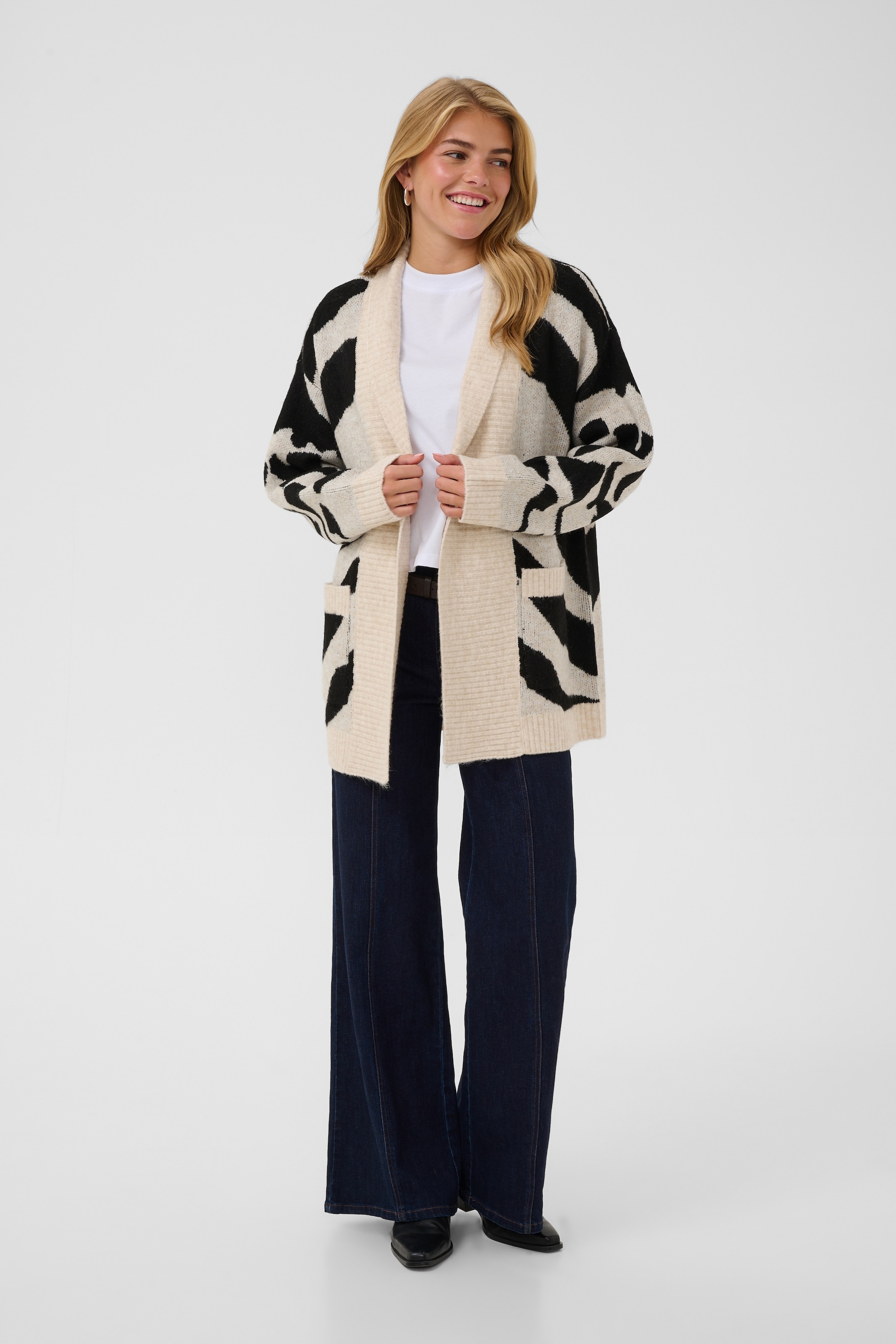 Saint Tropez Veste en tricot »MallieSZ Open Cardigan« mélange de matériaux, coupe ample
