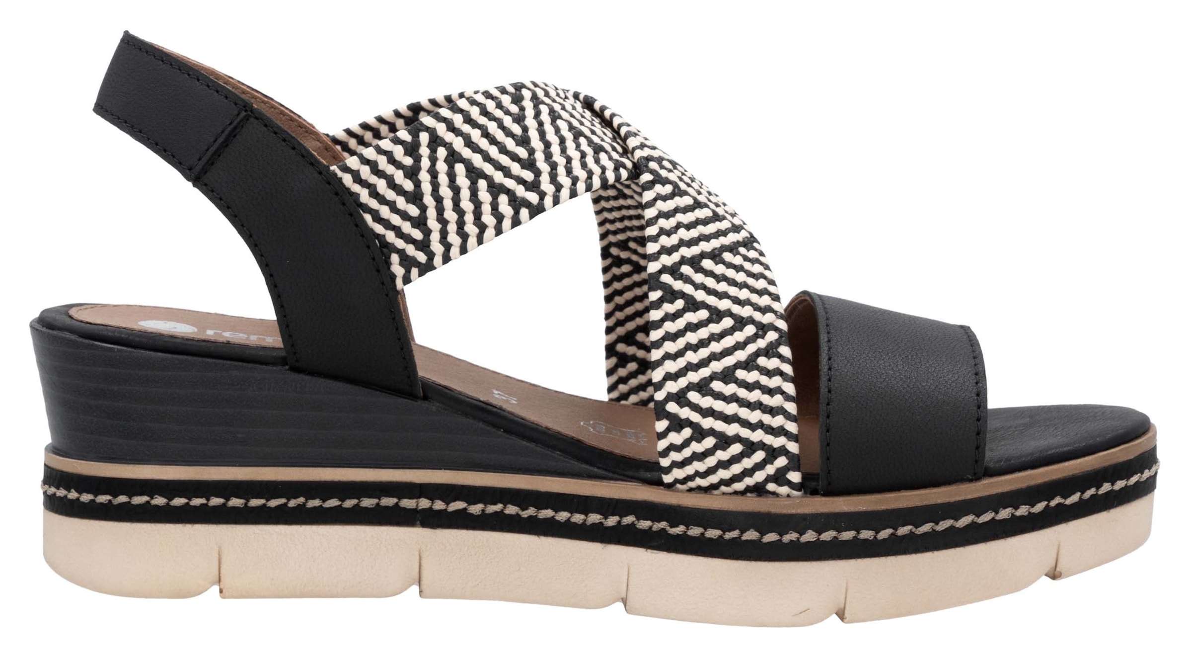 Remonte Keilsandalette  , Riemchensandale, Sommerschuh, Bequemschuh mit Muster