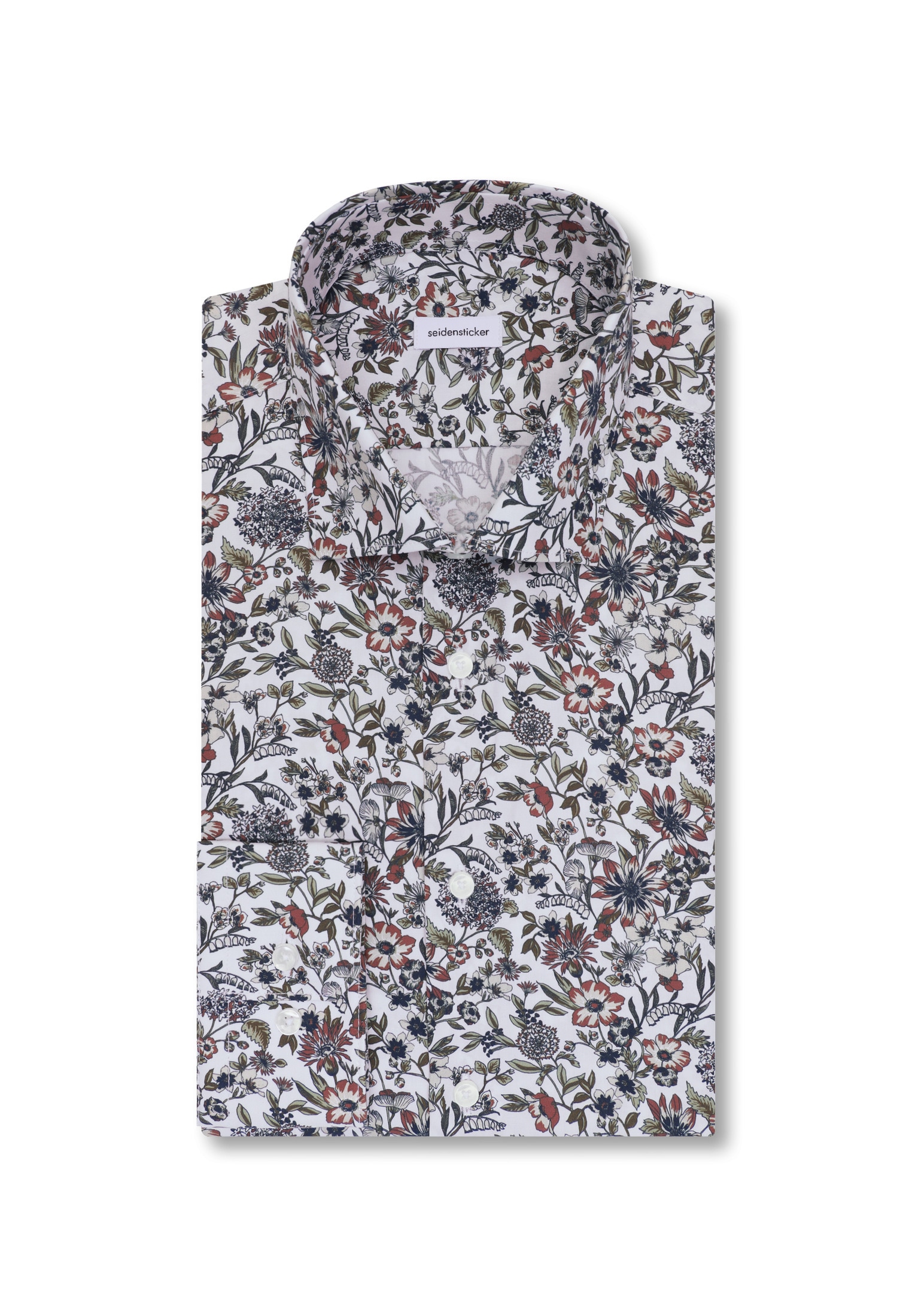 seidensticker Chemise d'affaires »Schwarze Rose« Slim 1/1 Kentkragen Druck