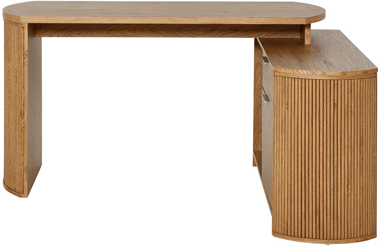 Jahnke Bureau d'angle »MOON C 150 E« 1 cuis tlg. montage réversible, espace de rangement & passage de câbles, largeur 150 cm