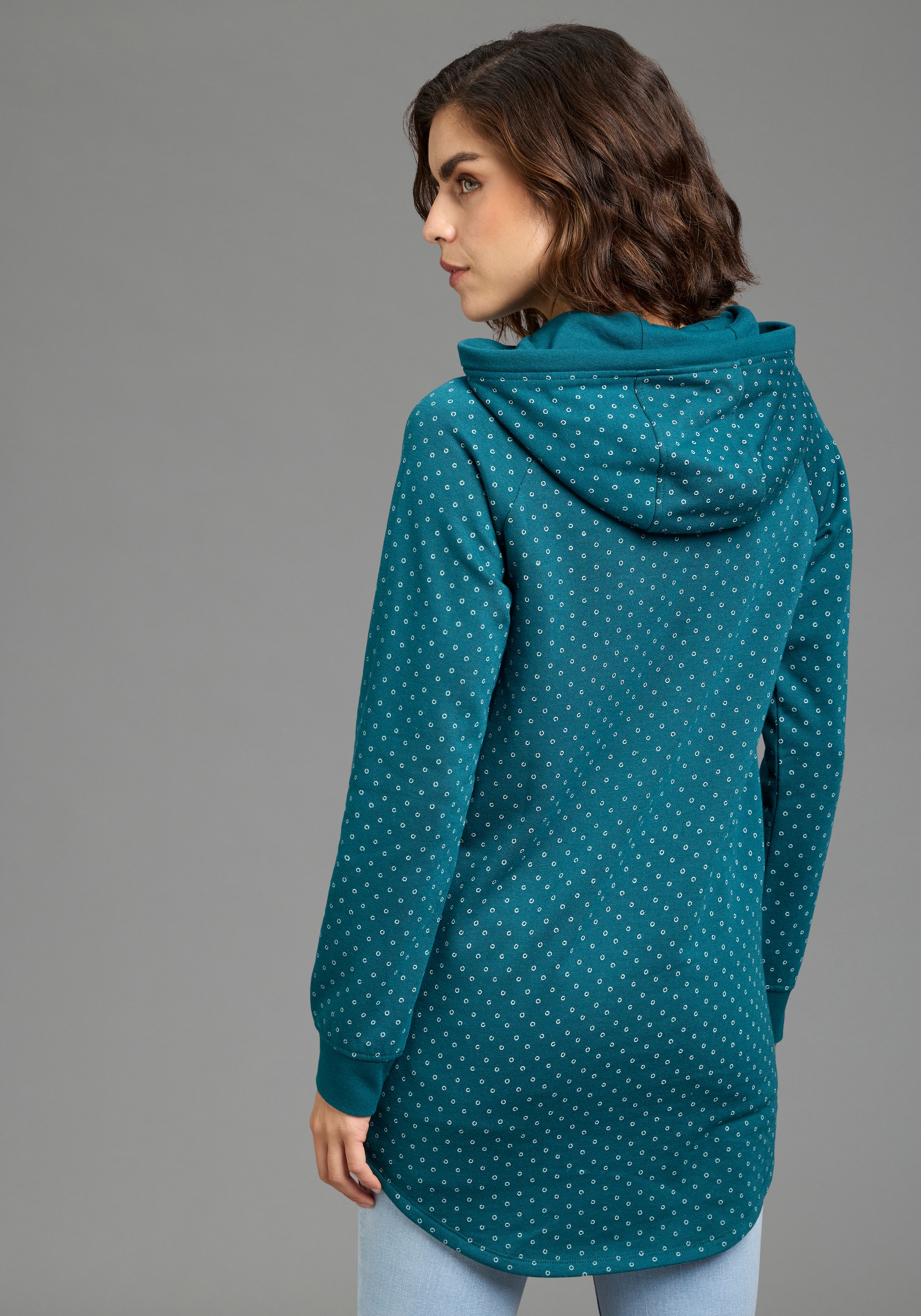 KangaROOS Sweat-shirt long , avec capuche et cordons, coupe ajustée
