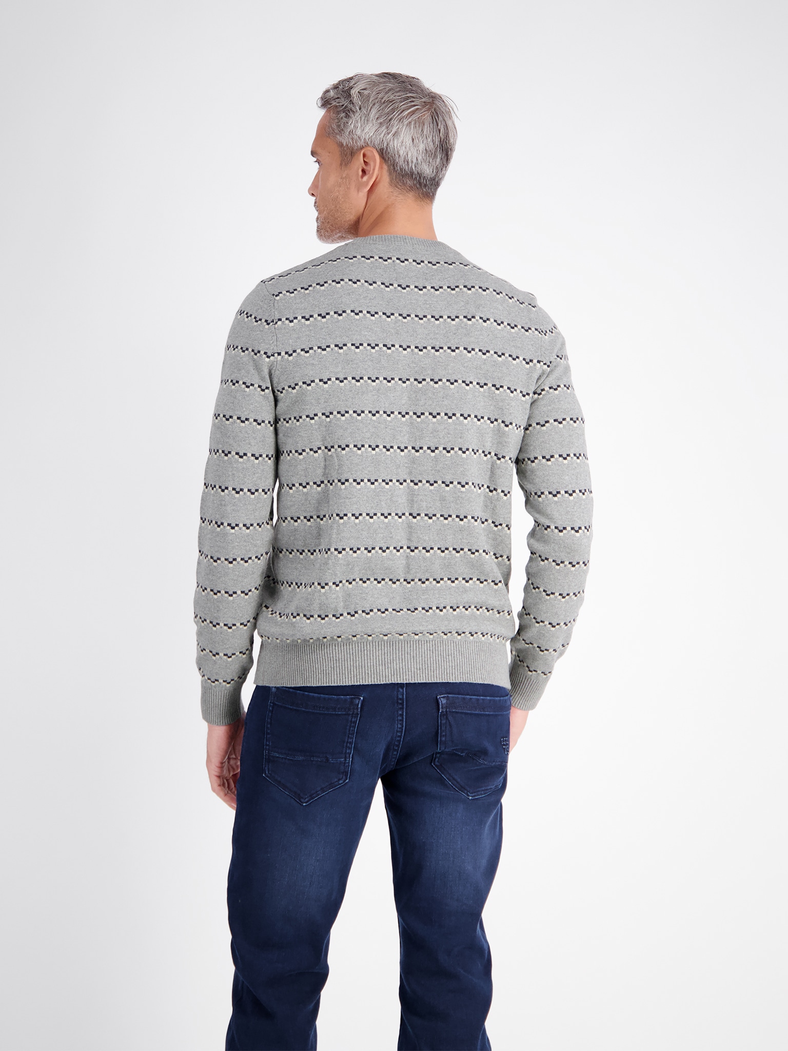 LERROS Pull en tricot pull à manches longues avec rayures en jacquard