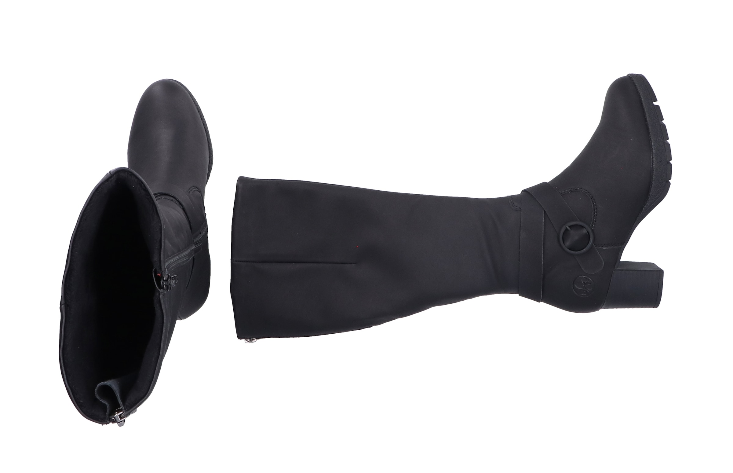 Rieker Bottes  bottes hautes, talon bloc, fermeture éclair arrière - forme étroite