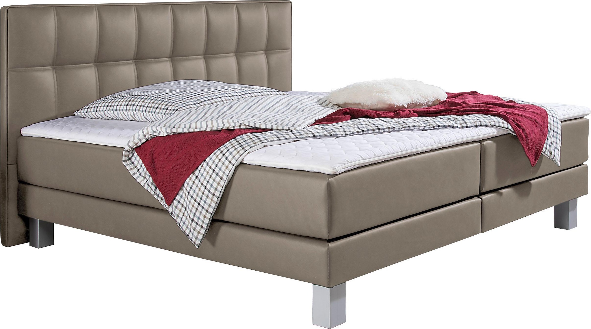 INOSIGN Boxspringbett »Tavira« in 4 Breiten, 4 Farben und 3 Matratzenarten, incl. Topper