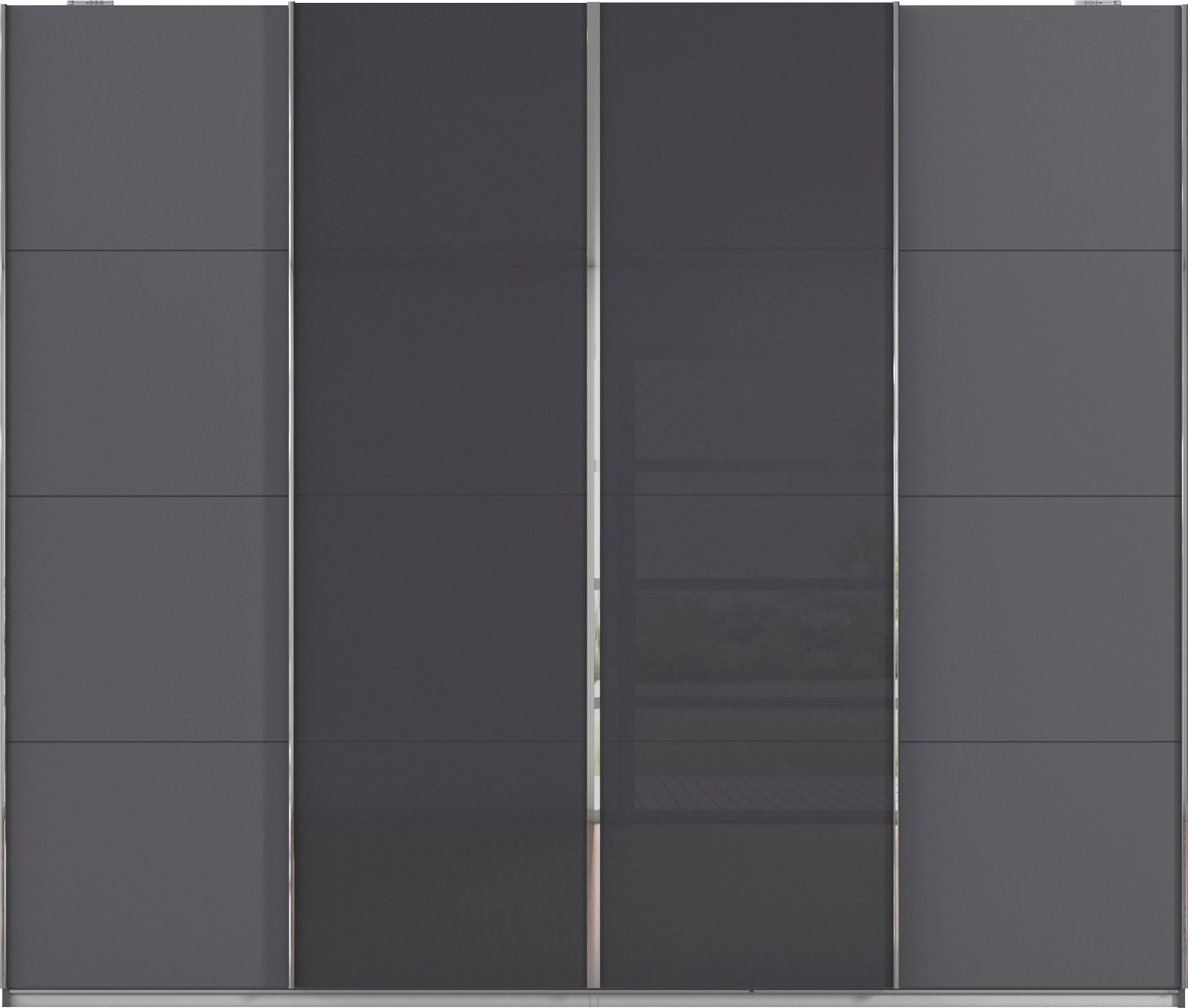 rauch Schwebetürenschrank »Kleiderschrank Schrank Garderobe Wäscheschrank Ankleide SYNCRONO« Mitteltüren öffnen parallel, Breiten 271/316/361 cm Höhen 211/230 cm,  Mitteltüren mit praktischer Synchron-Öffnung MADE IN GERMANY