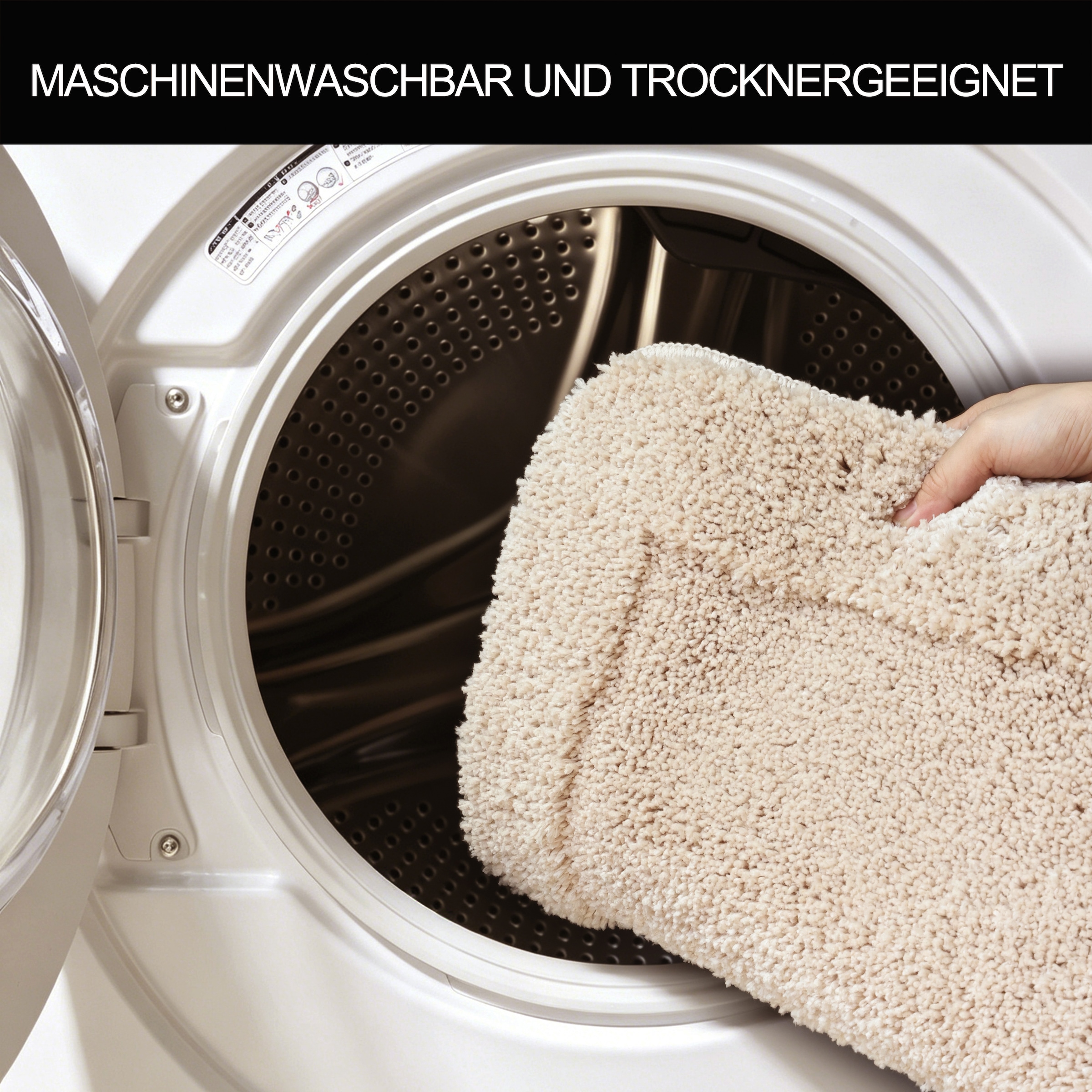 GOODproduct Badematte »Sanremo mit Rahmen, Badvorleger, Badezimmer, sehr weich, Hoch-Tief« Höhe 25 mm rutschhemmend beschichtet fussbodenheizungsgeeignet | schnell trocknend Badteppich, unifarben, rechteckig und als 3-tlg. Set erhältlich
