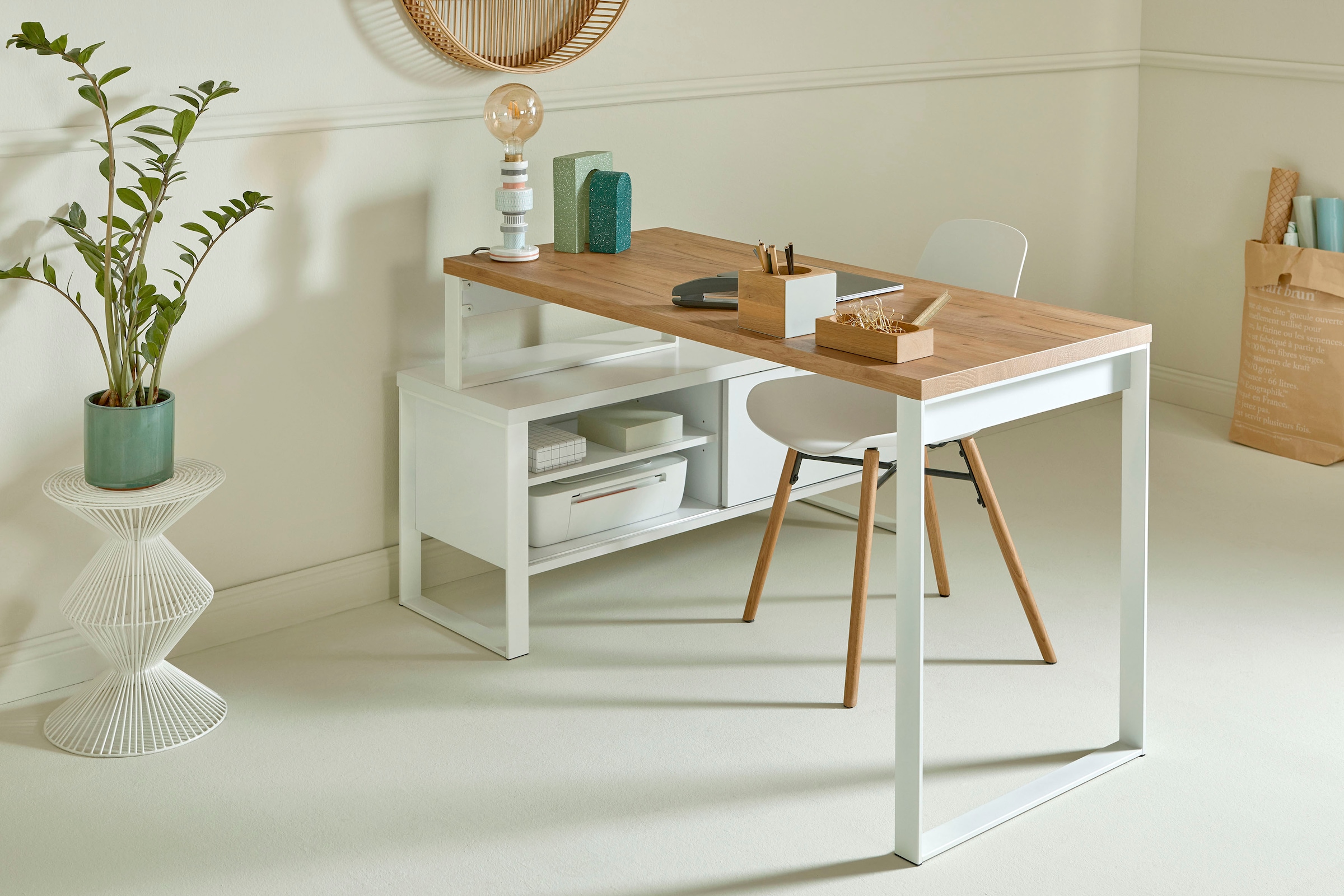 Jahnke Bureau d'angle »LOOP« montable dans les deux sens