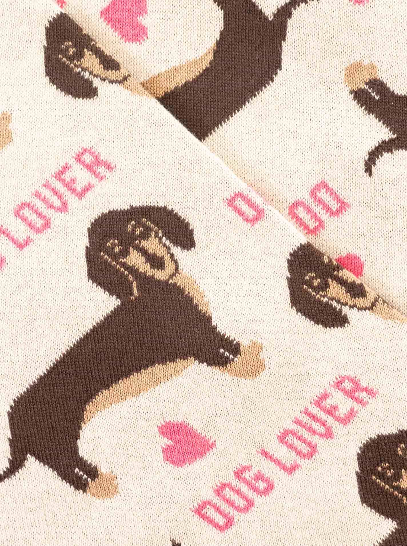 Zwillingsherz Dreieckstuch »"Dog Lover"« Dackelmotiv, wärmend, Strick