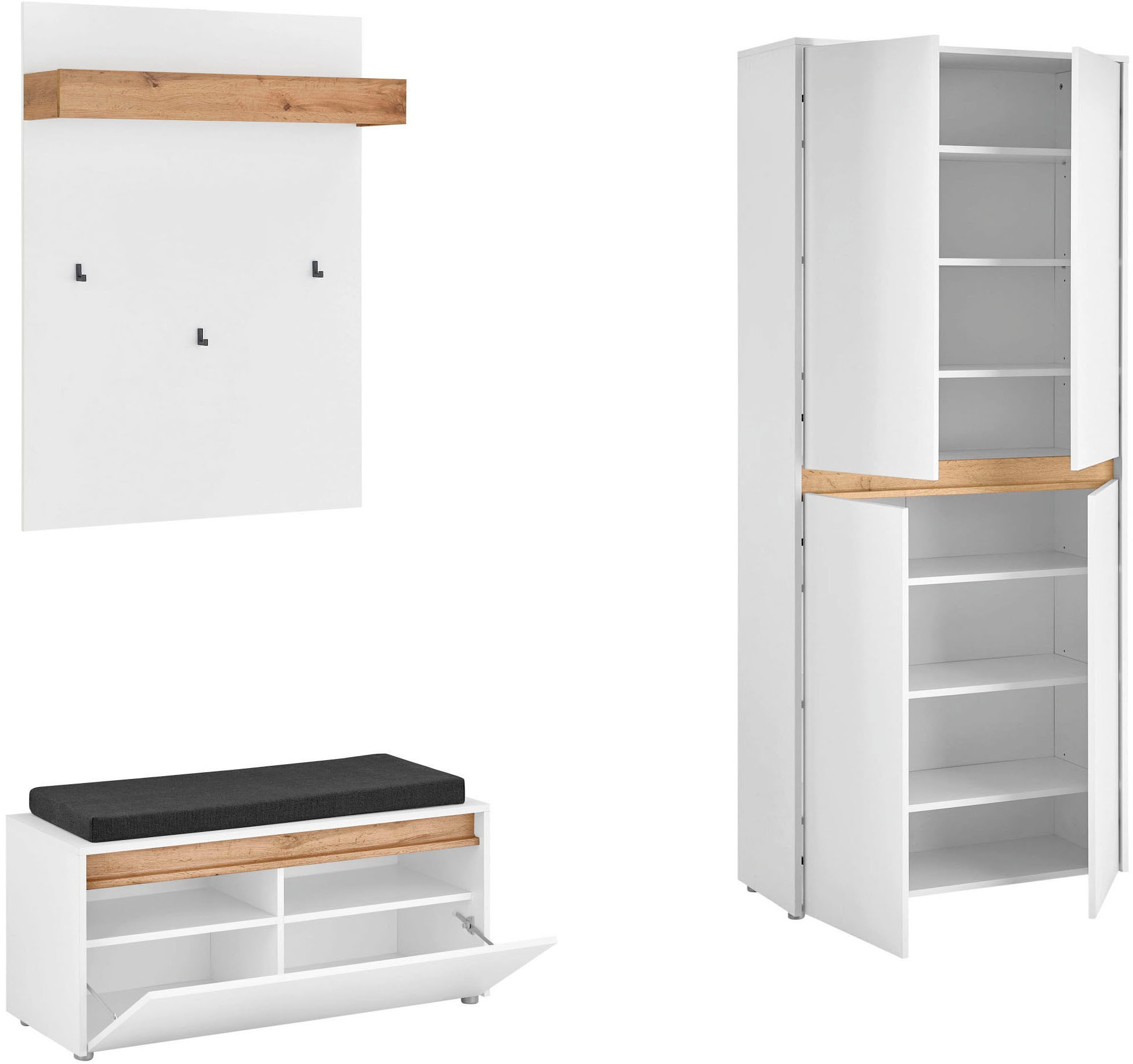 INOSIGN Ensemble de vestiaires »City/Giron, moderne Garderobe, viel Stauraum, ca. 40 Schuhe« Set, 3 cuis tlg.