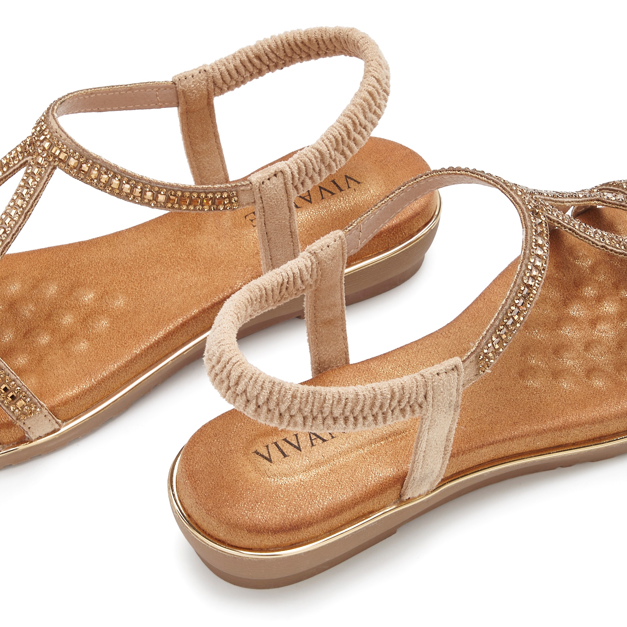 Vivance Sandale »Sandalette, Sommerschuh,«  mit eleganter Glitzer-Verzierung und elastischen Riemchen