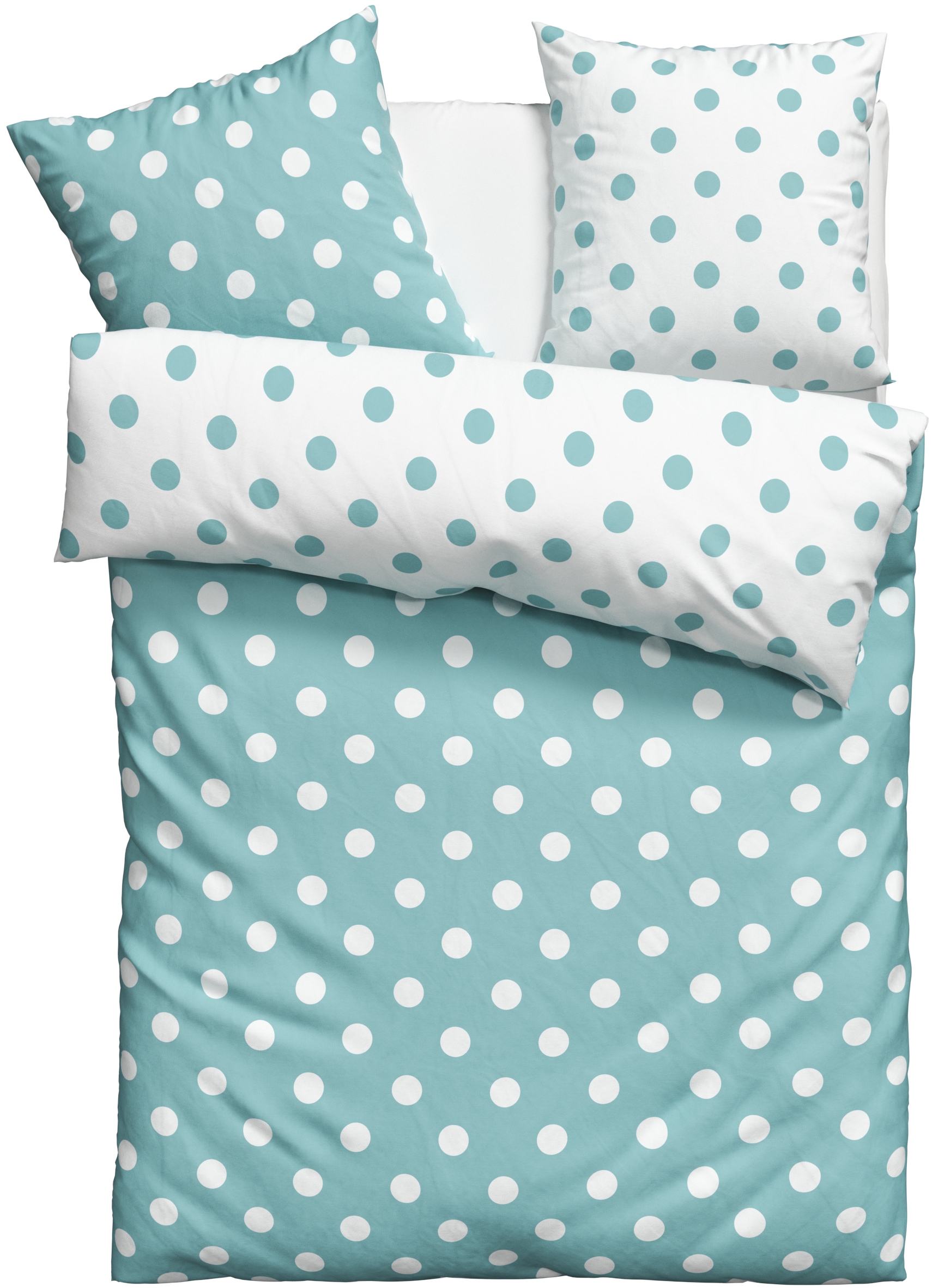 GOODproduct Wendebettwäsche »Dots« 2 ab Grösse 135x200 cm, aus recyceltem Material, Bettwäsche mit Punkten