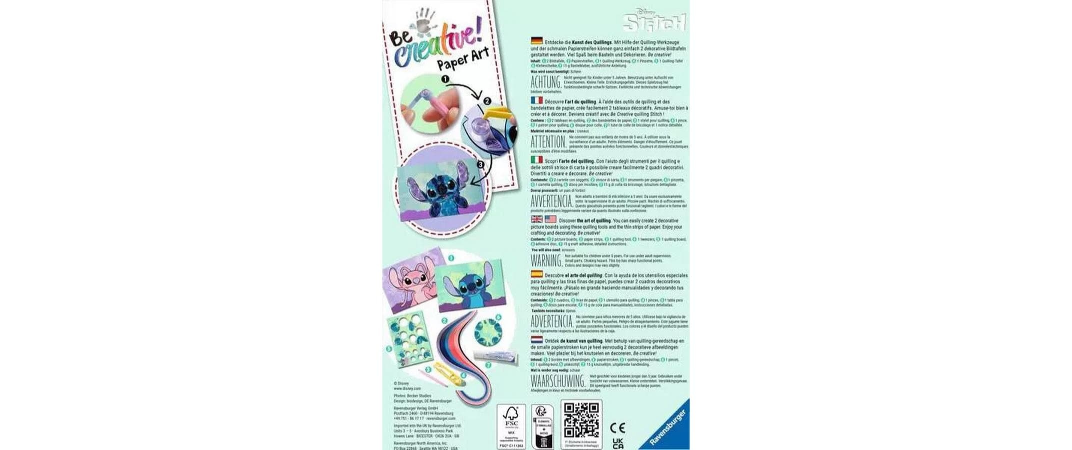 Ravensburger Set créatif »Be Creative Paper Art Quilling Disney: Stitch«