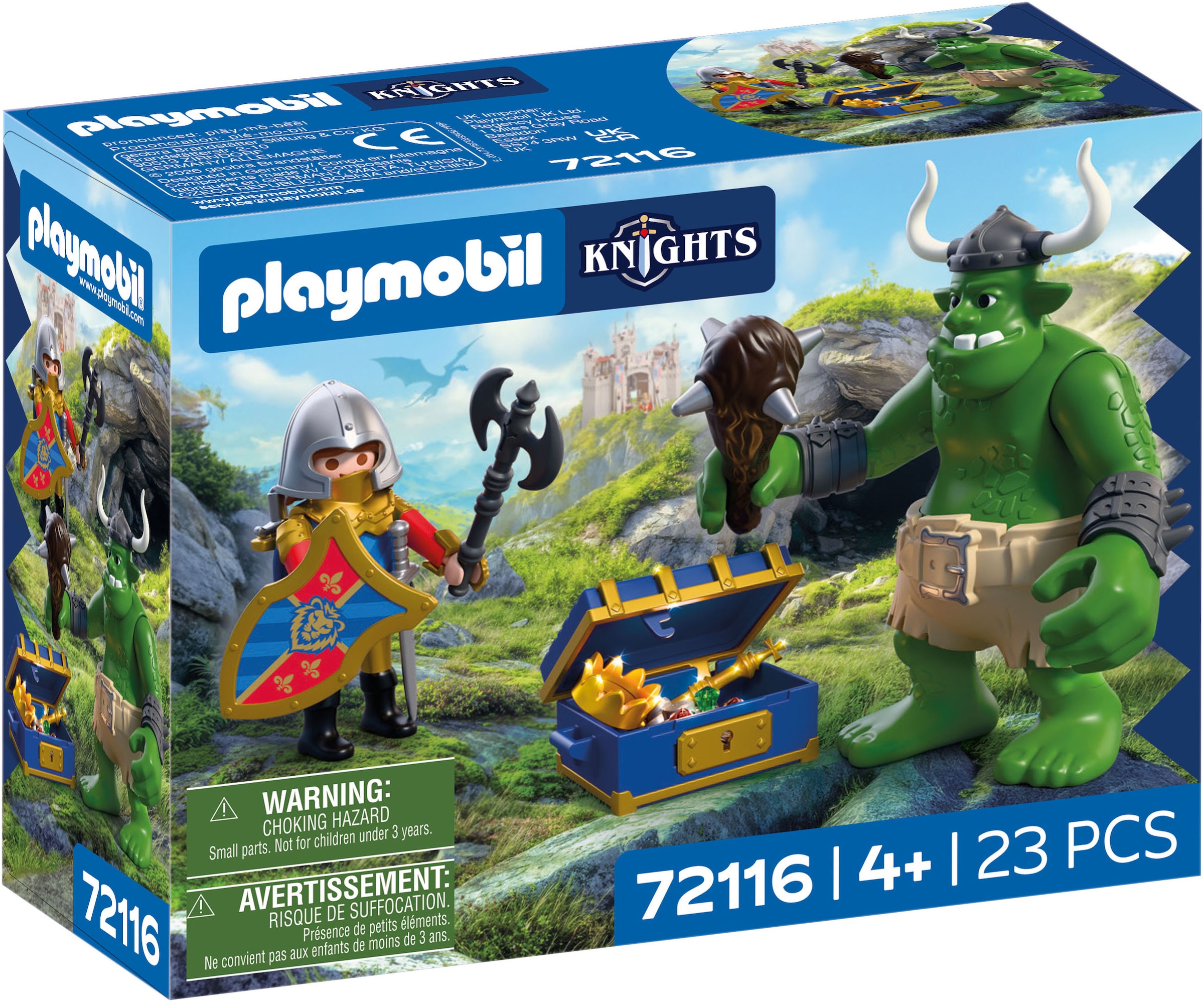 Playmobil® Konstruktions-Spielset »Troll mit Löwenritterschatz (72116), Knights«