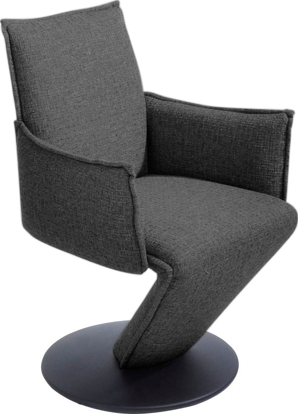 K+W Komfort & Wohnen Esszimmerstuhl »Drive, Drehstuhl« () Sessel mit federnder Sitzschale, Drehteller in Metall schwarz Struktur