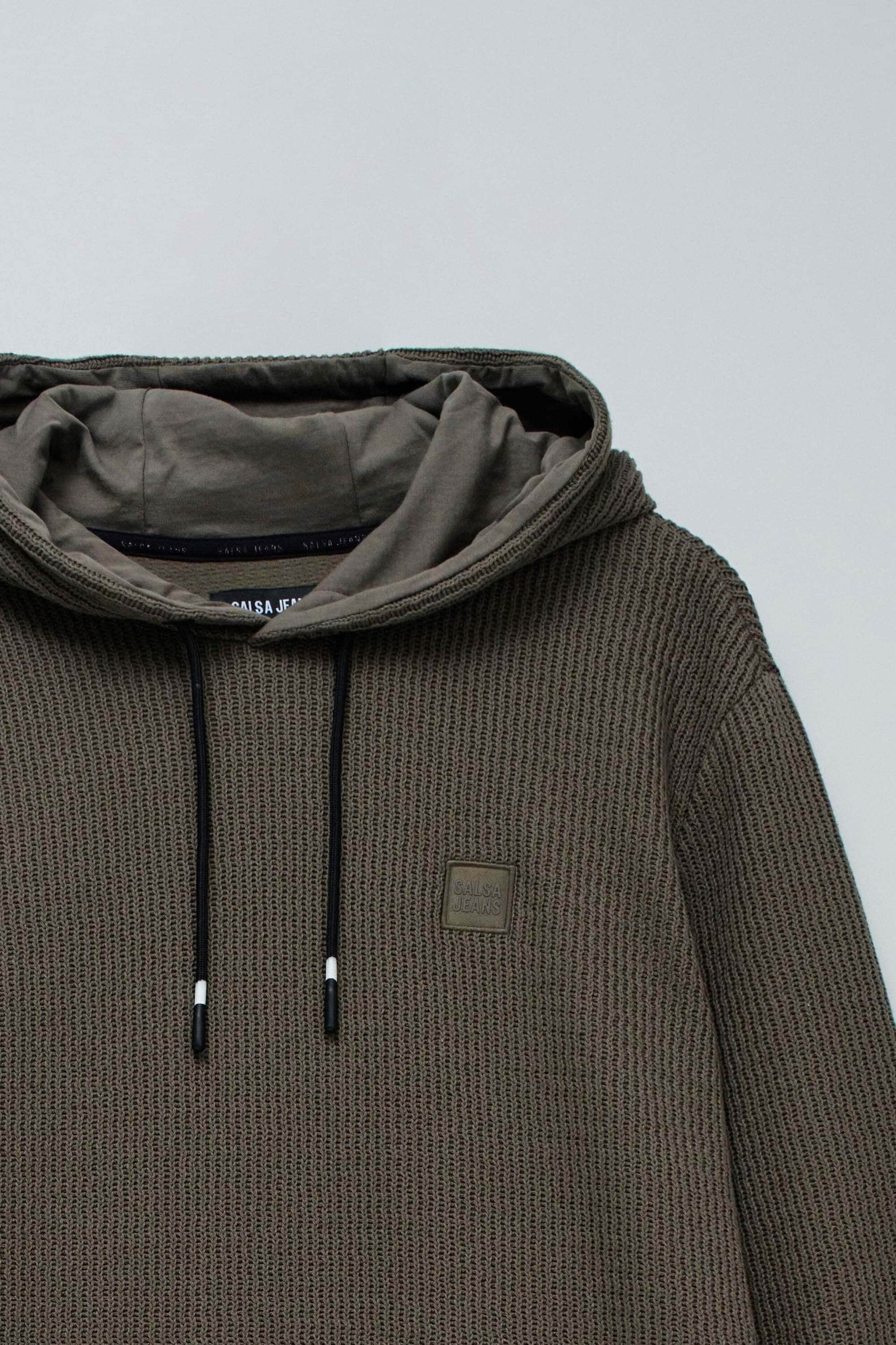 Salsa Kapuzenpullover »Salsa Jeans Kapuzenpullover Textured Hoodie W/ Logo Patch«