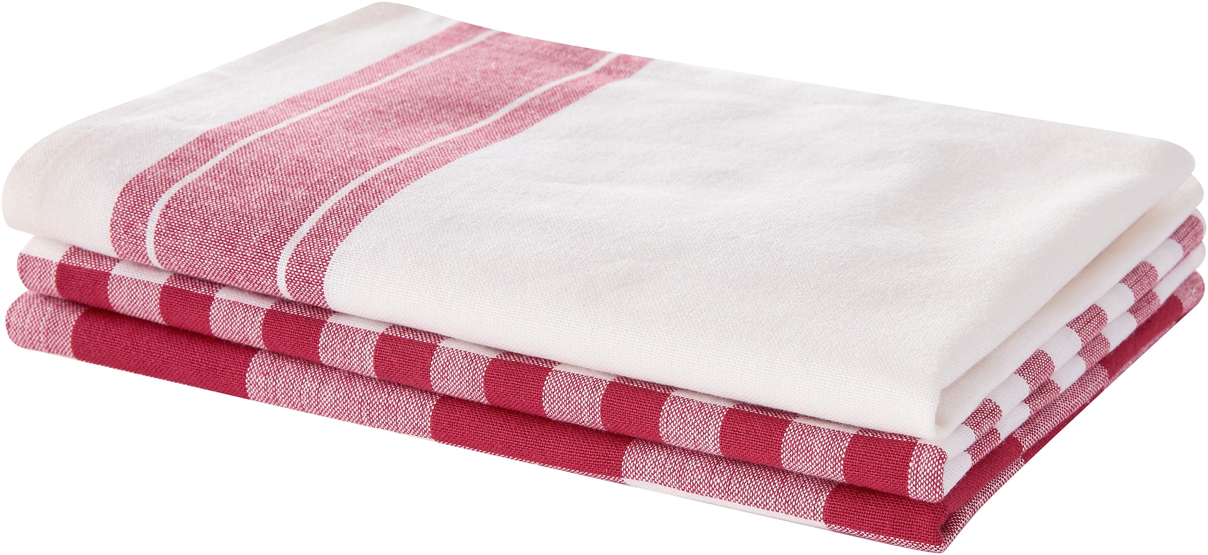 GOODproduct Chiffon à vaisselle »Ravven« 100 % Baumwolle, 70 × 50 cm, 3er-Set, Farbauswahl, Karo, Streifen