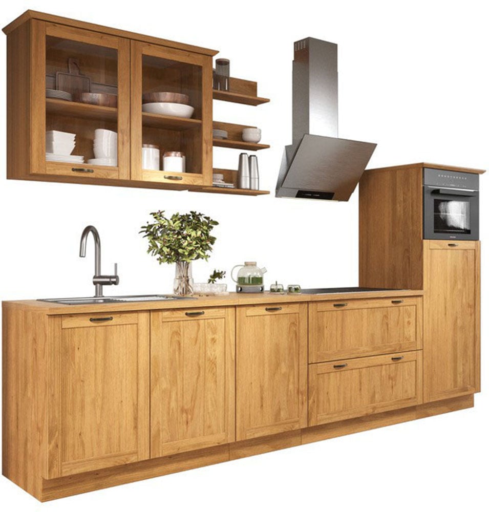 Home affaire Kitchenette »Teramo« Set, Kombinierbar mit anderen Möbelstücken der Serie Teramo,  Breite 315 cm, Kiefer massiv, mit Arbeitsplatte