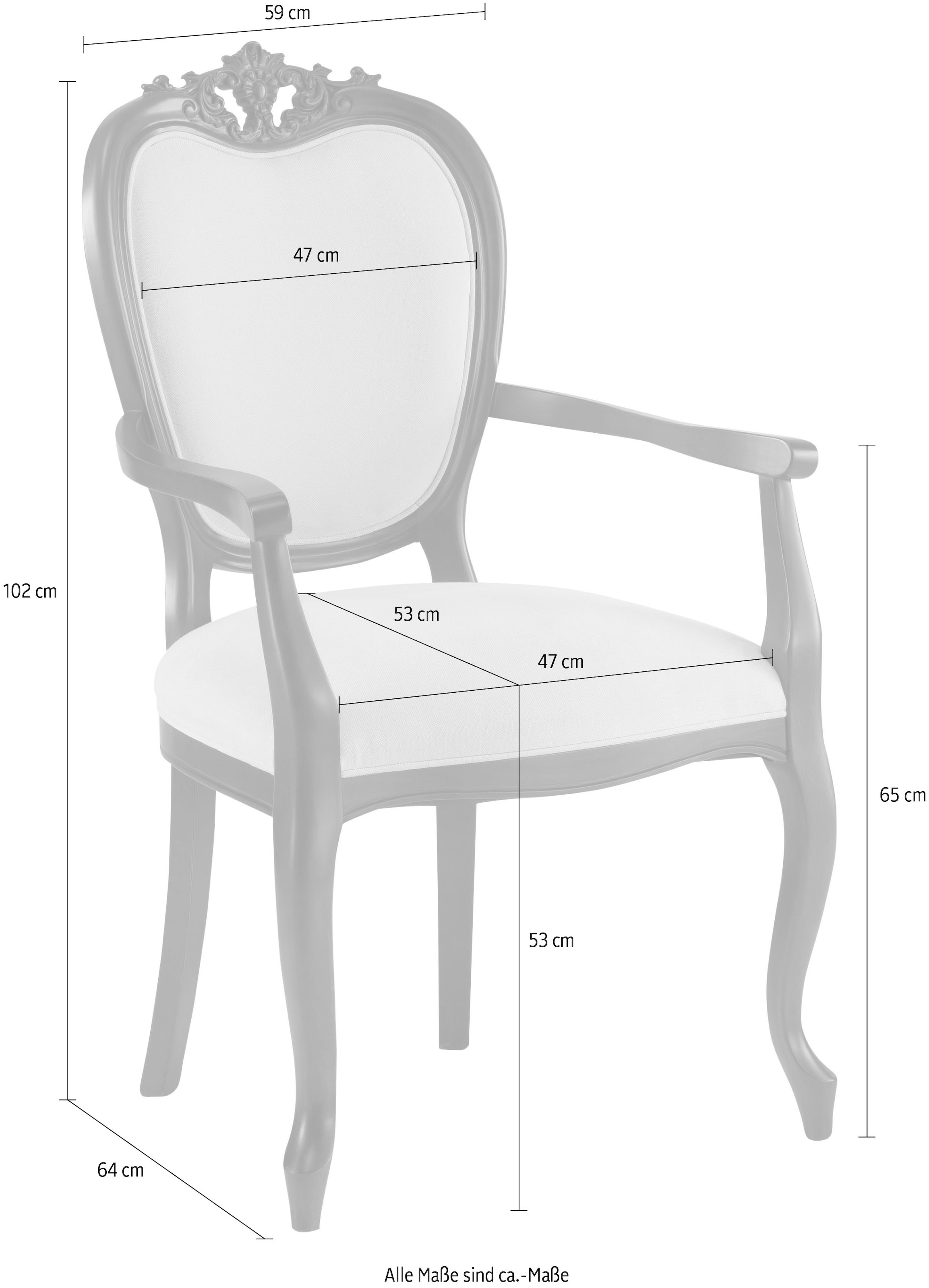 Home affaire Armlehnstuhl »Stühle Baronessa« () 1 Stk.Breite 59 cm