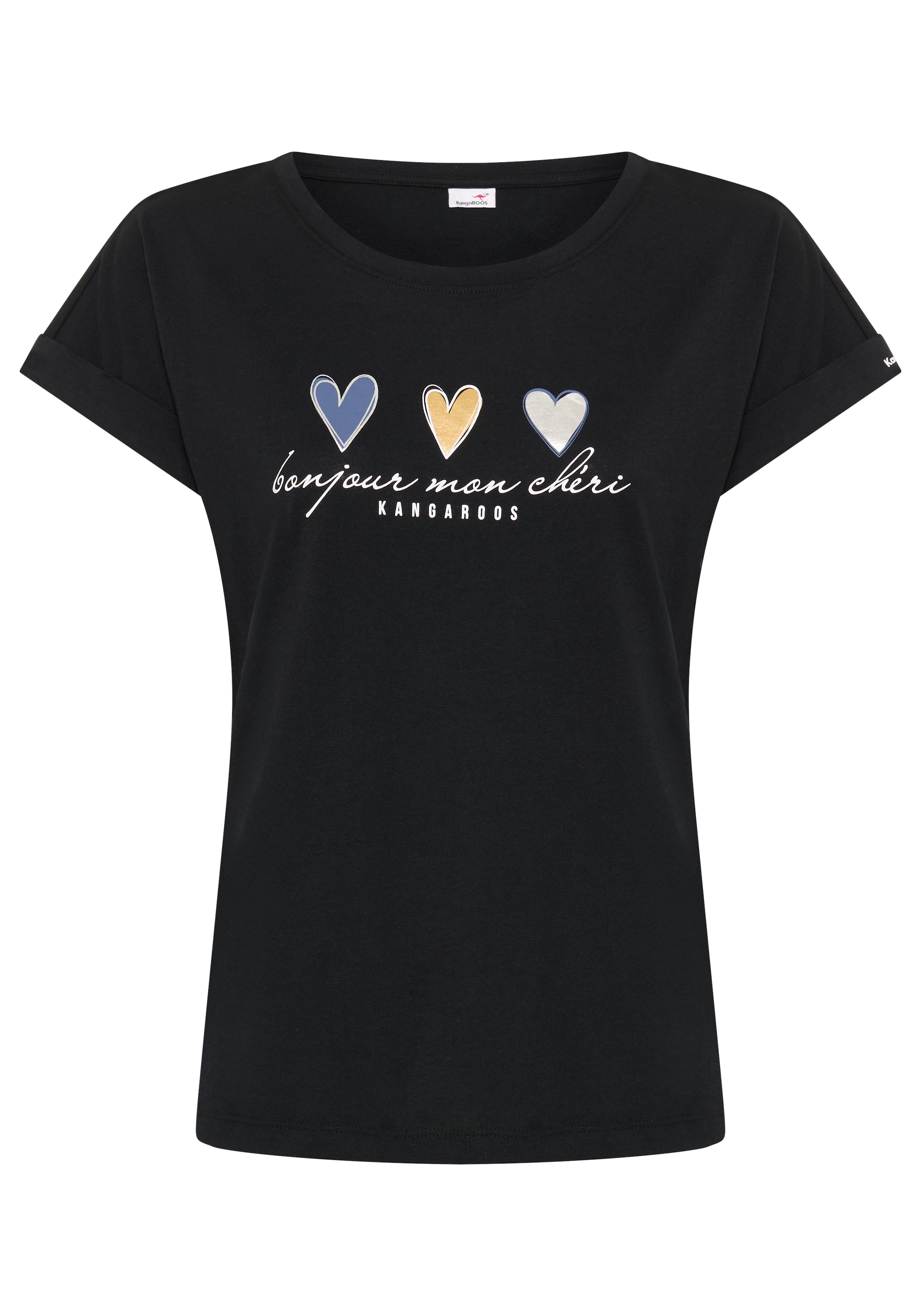 KangaROOS Kurzarmshirt mit süssen Herz-Logodruck