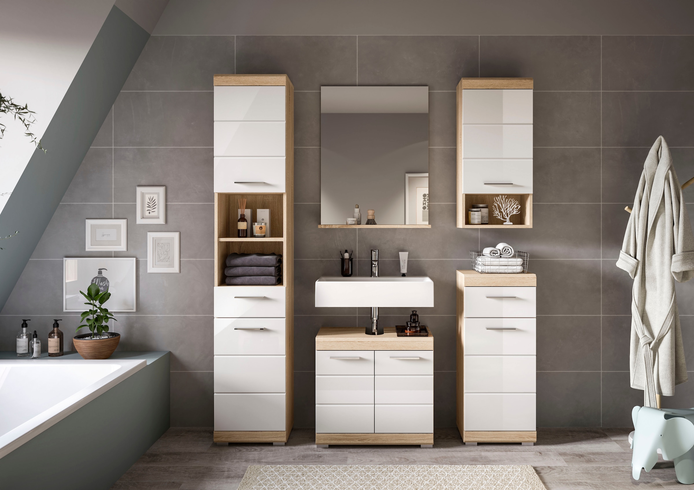 welltime Ensemble de meubles de salle de bain »Siena, 5 teilig, bestehend aus:« Ensemble, BEST-SELLER !, 5 cuis tlg.