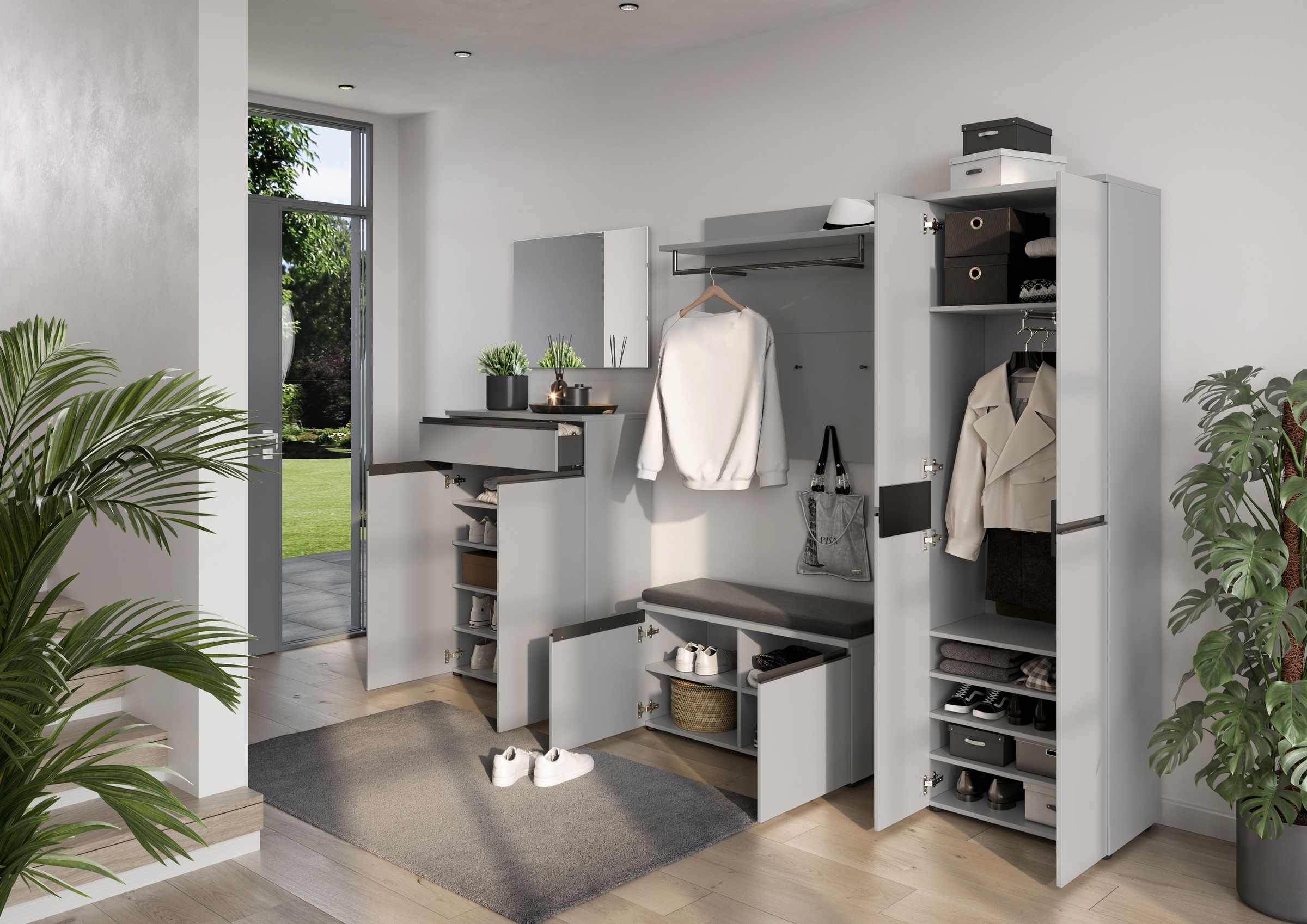 GERMANIA Panneau de vestiaire »Lemont« Garderobenpaneel mit Ablageboden, Kleiderstange und Kleiderhaken