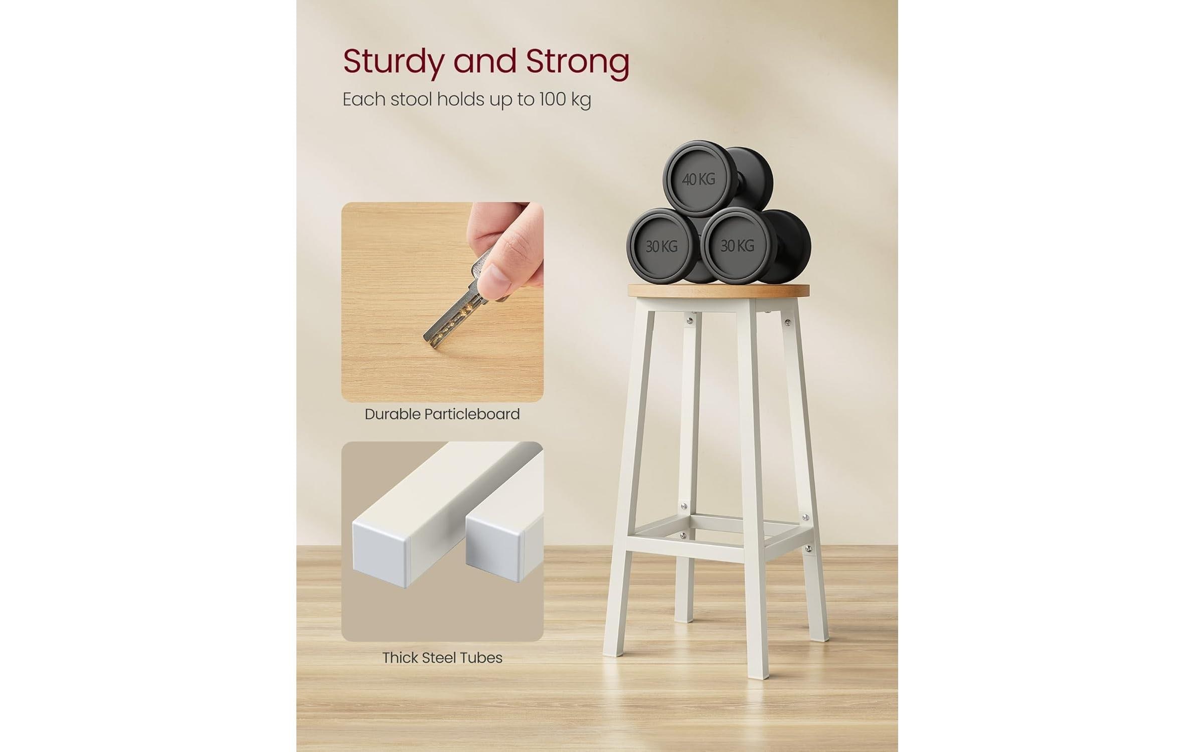 VASAGLE Tabouret de bar »32 x 65 cm, 2er Set«