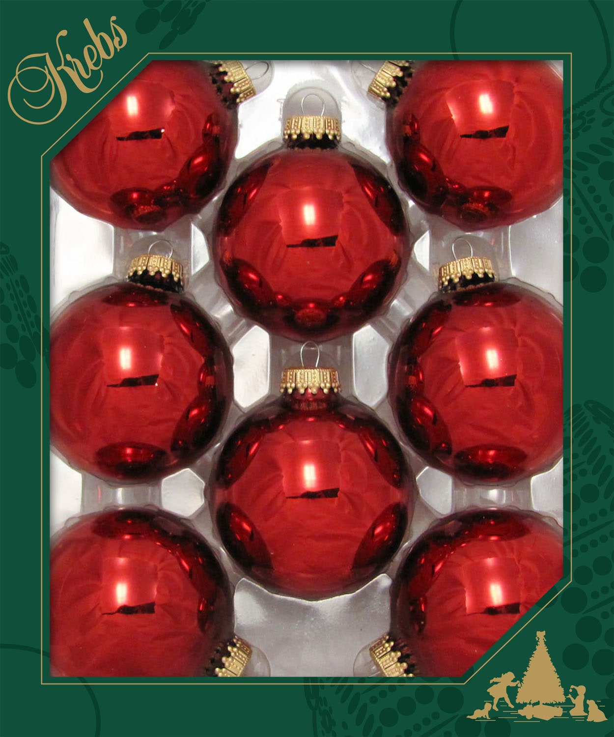 Krebs Glas Lauscha Boule de Noël »CBK70159, Weihnachtsdeko rot, Christbaumschmuck, Christbaumkugeln Glas«