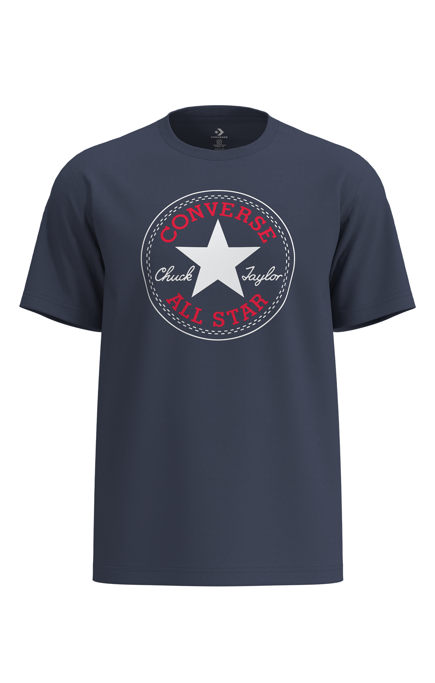 Converse T-shirt »CHUCK LOGO TEE« avec col rond, en coton, longueur normale