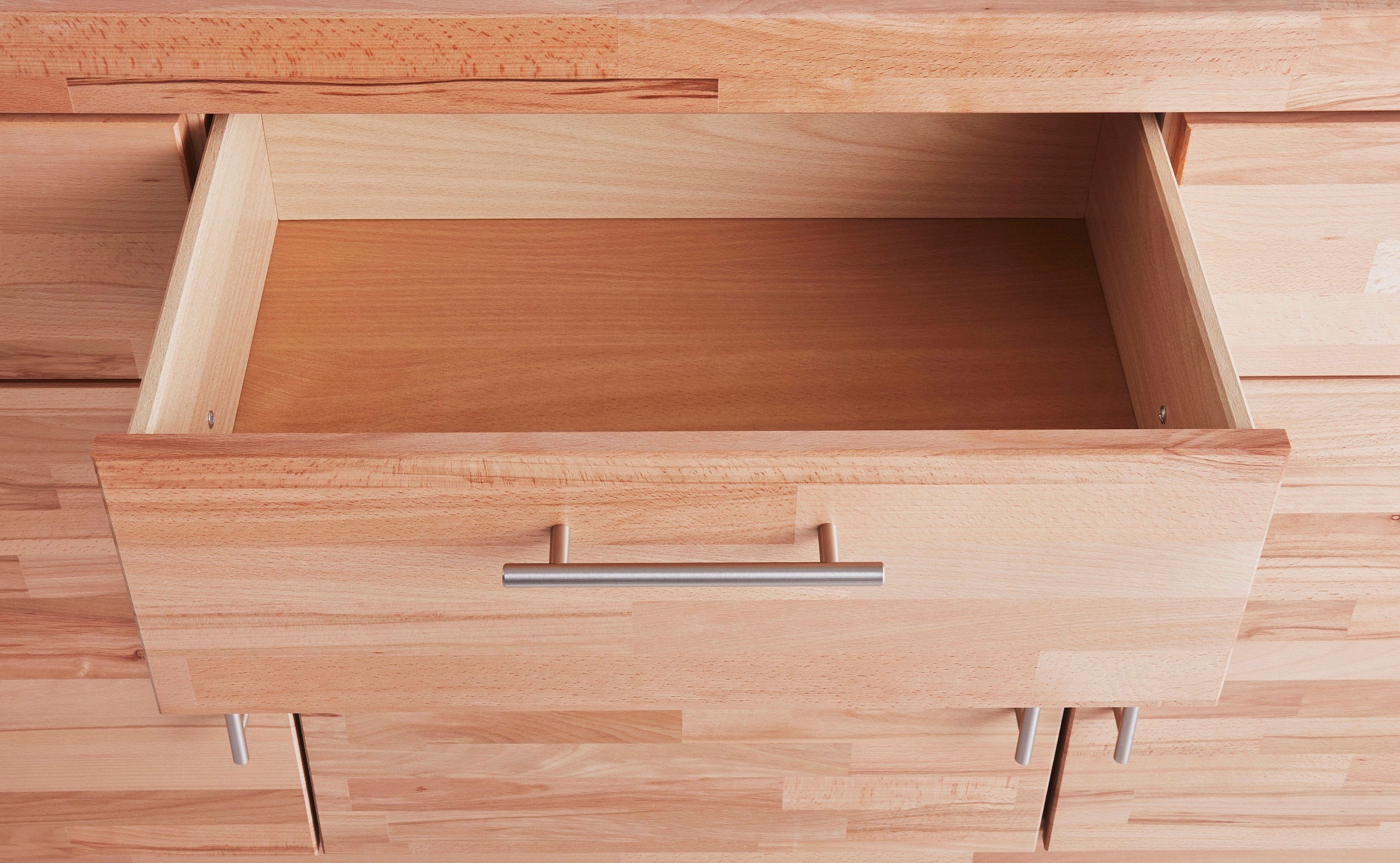 VOGL Möbelfabrik Highboard »Toronto« opt. Glastüren, teilmassiv, Rahmenoptik, Made in Germany