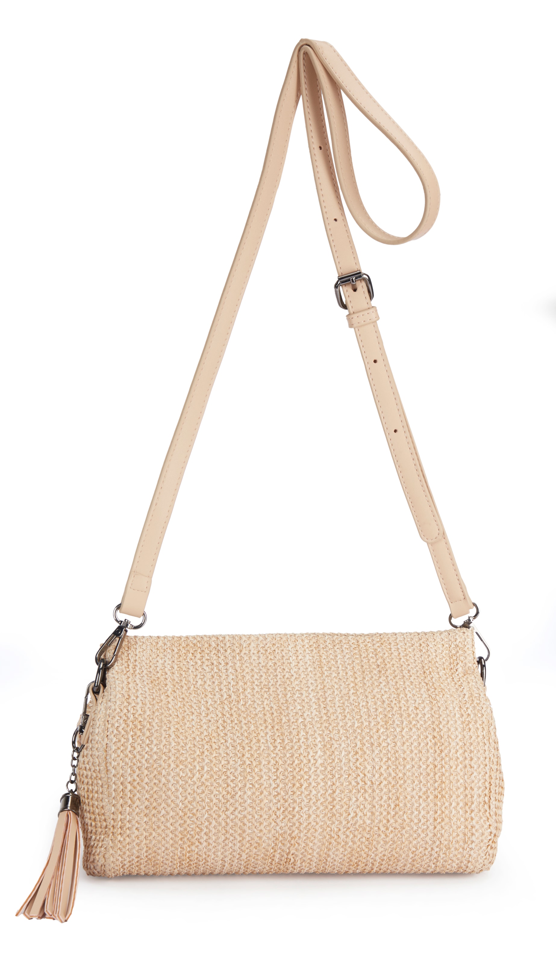 Vivance Sac à bandoulière »Clutch« Handtasche,Schultertasche,Tragetasche,Crossbody Bag, Bast-Optik VEGAN