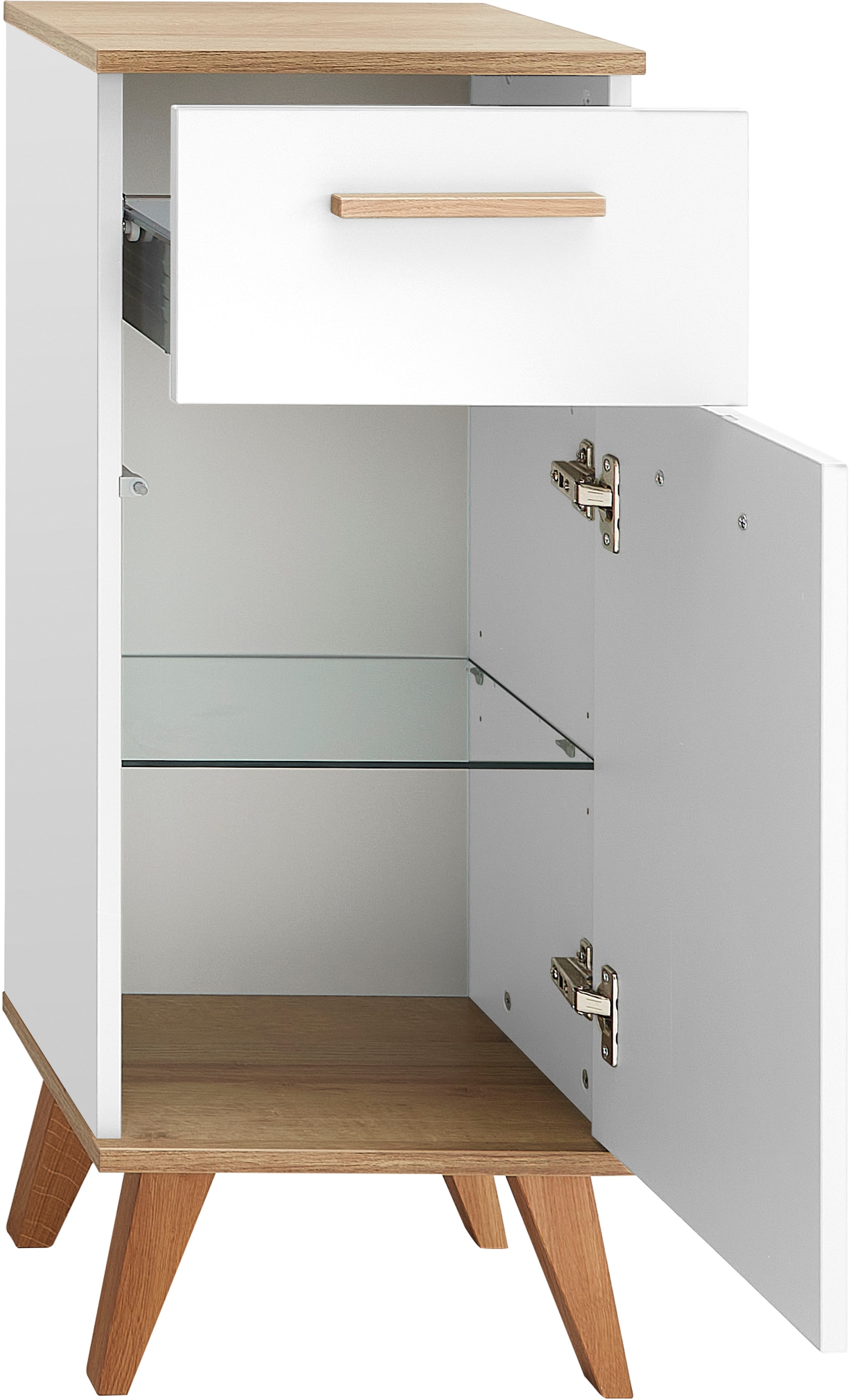 Saphir Ensemble de meubles de salle de bain »Quickset 4-teilig, Waschbeckenunterschrank mit LED-Spiegel« 5 cuis tlg.