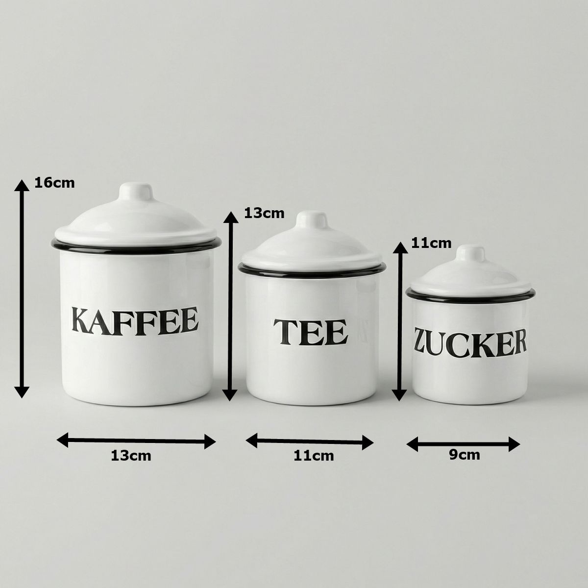 Ambiente Haus Küchenorganizer-Set »Emailliert - Tee, Kaffee, Zucker«