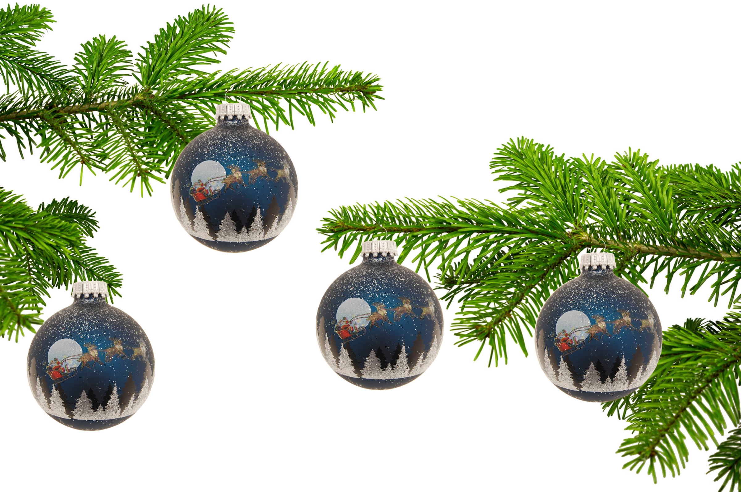 Krebs Glas Lauscha Boule de Noël »Spirit of Christmas, 7 cm« décoration de Noël, ornements de sapin, boules de Noël en verre