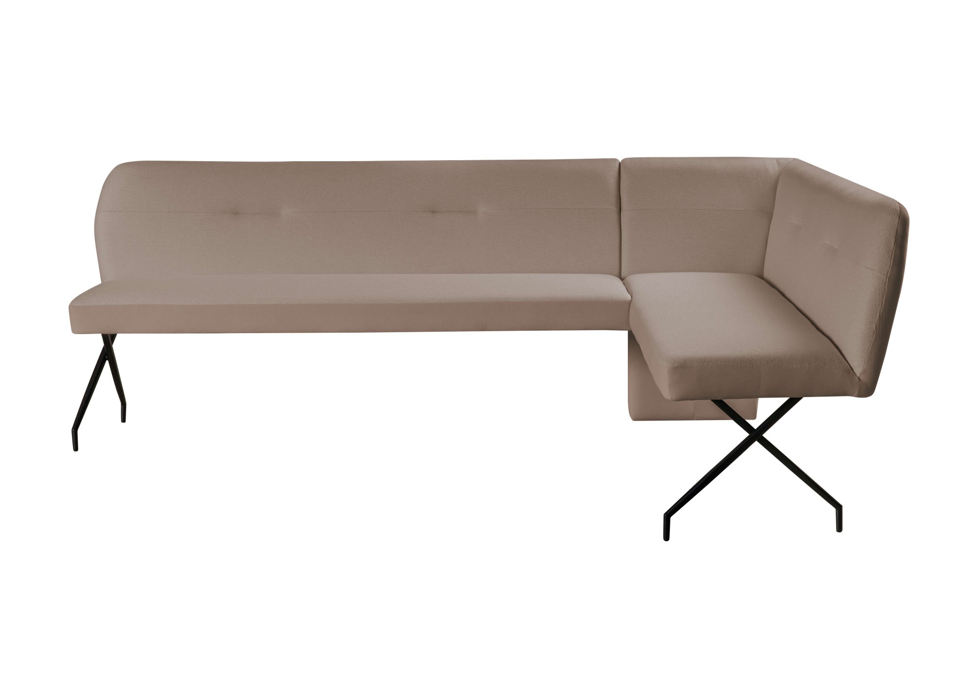 GOODproduct Ensemble de bancs d'angle »Bruna Essecke, Sitzgruppe, Eckbankgruppe, Küchenbankgruppe« Ensemble, 4tlg, 4 pièces tlg. Stuhl: 360° drehbar (Rückst.), 2-Stoff-Design. Wellenfederung Eckbank