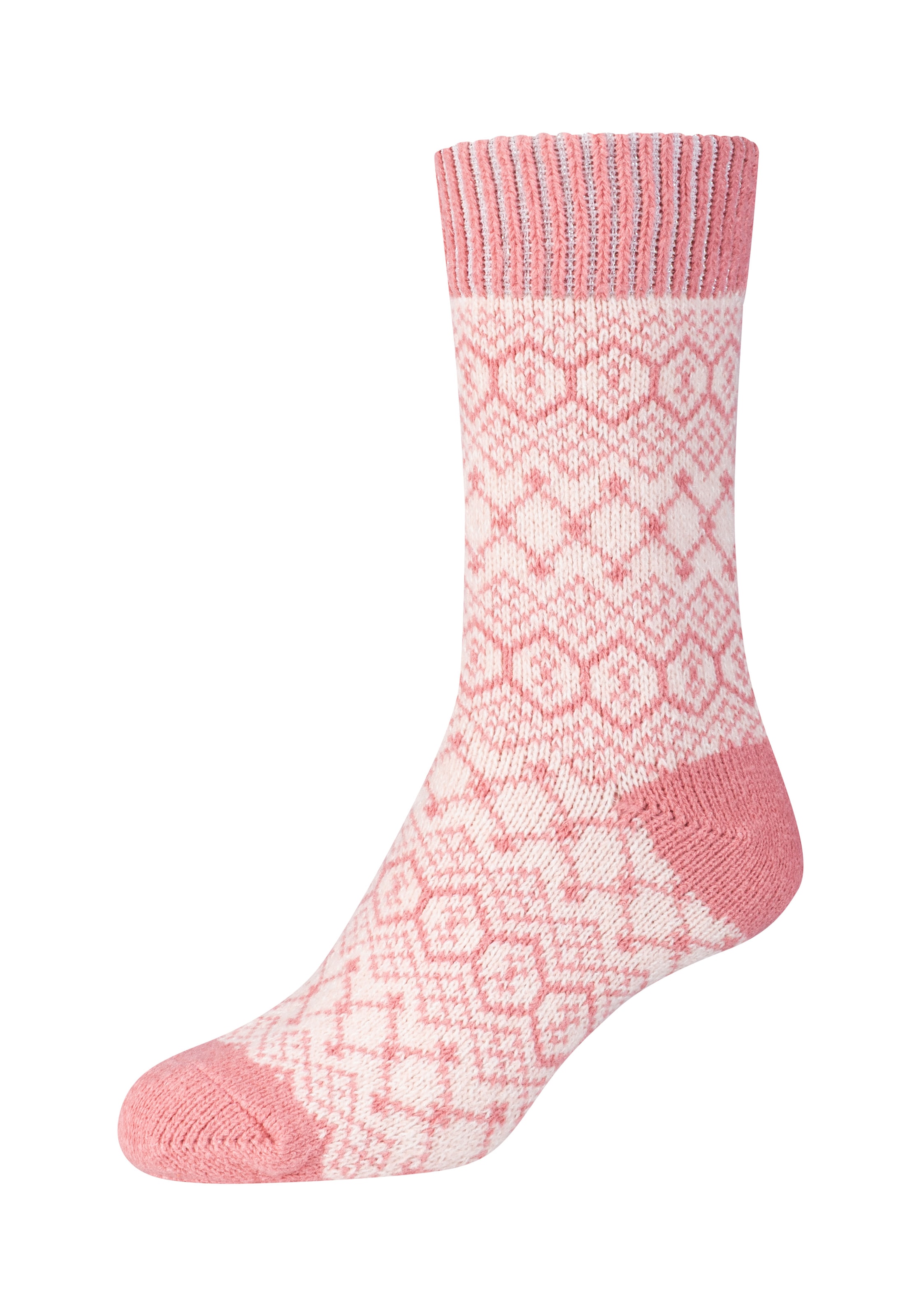 Camano Socken kuschelige Damen-Socken, mit Jacquardmuster, 4 Paar im Set
