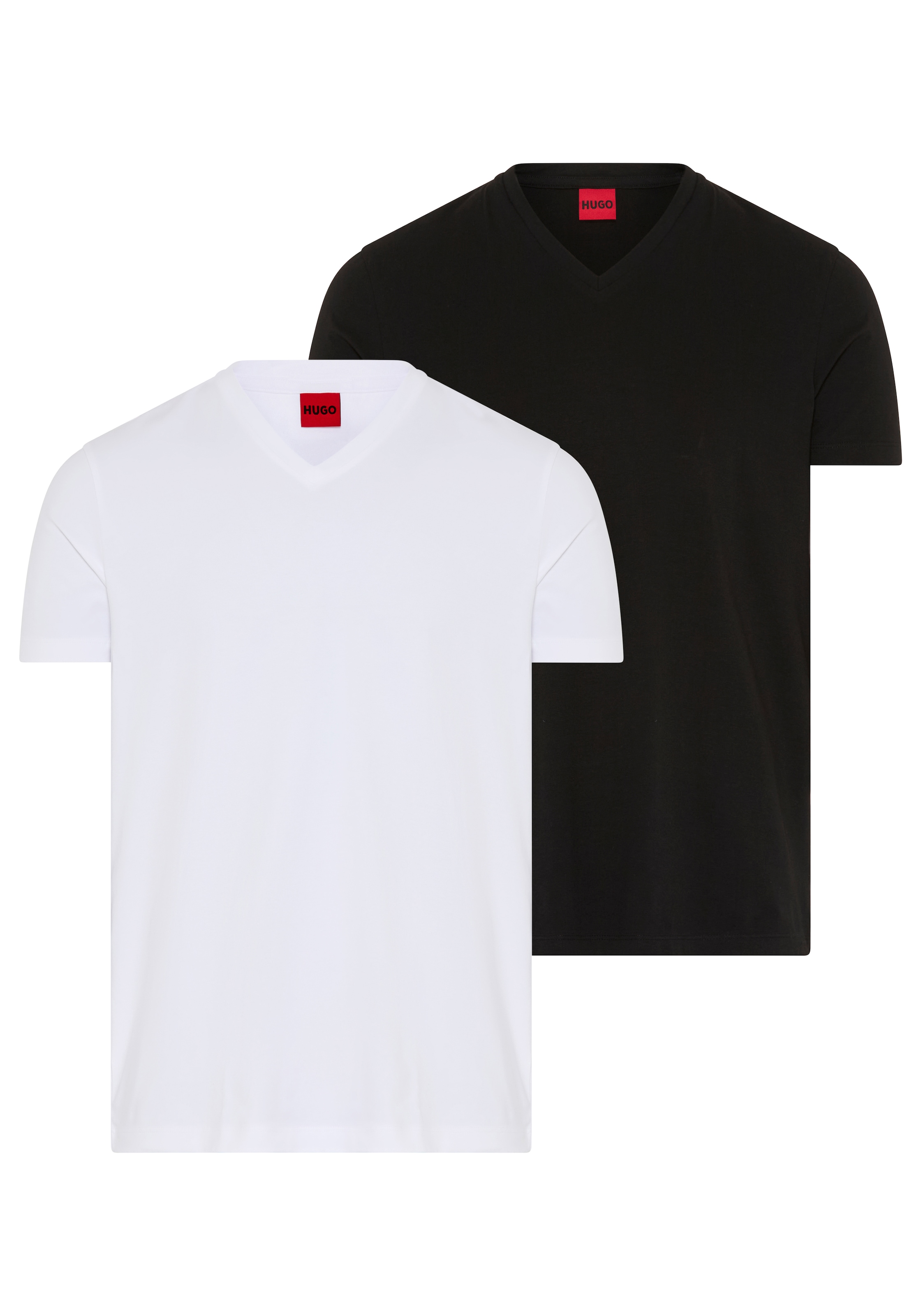 HUGO T-Shirt »HUGO-V« Packung, 2er,  V-Ausschnitt, Slim-Fit, HUGO Logo-Print