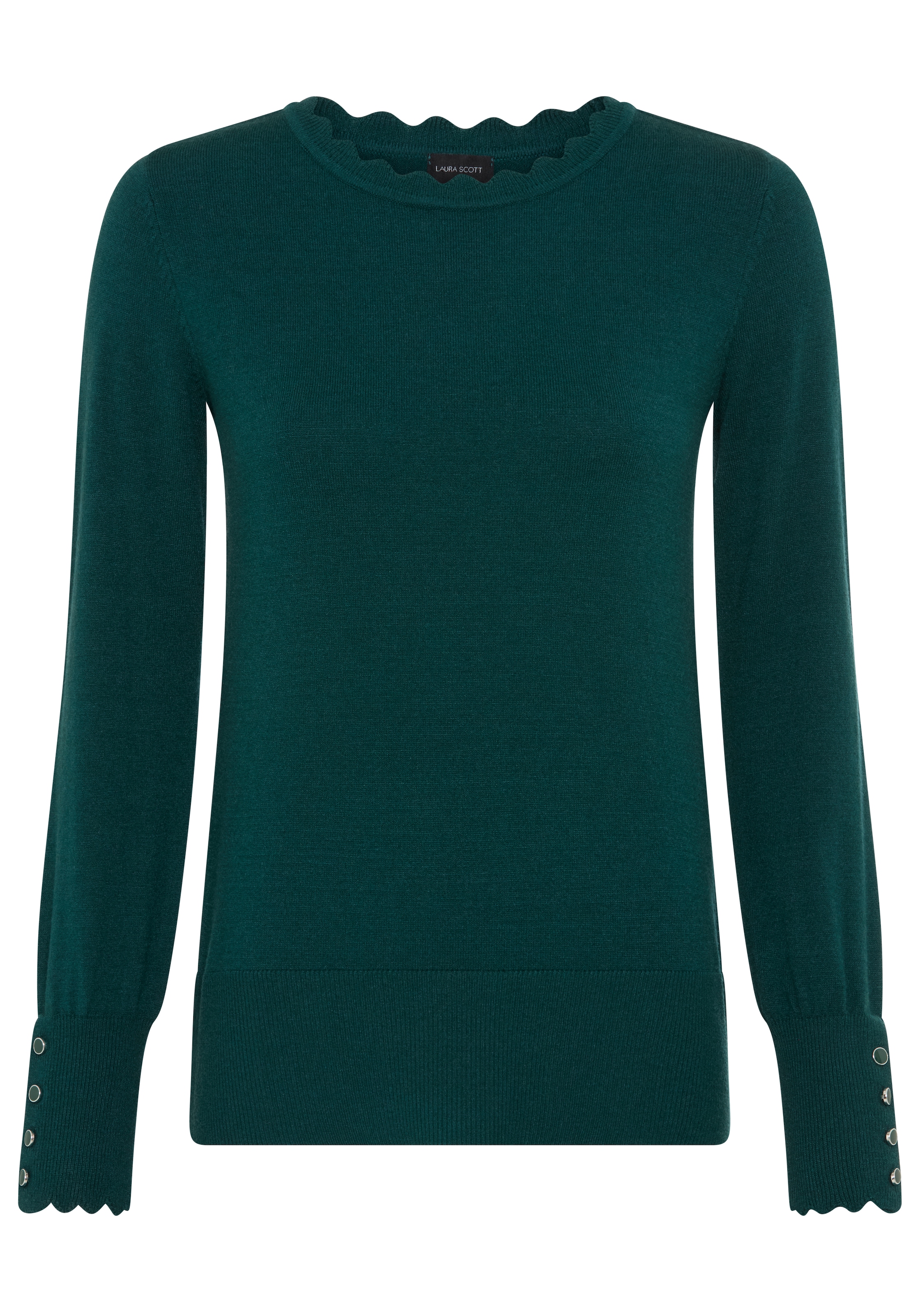 Laura Scott Strickpullover kuscheliger Feinstrick mit femininer Wellenkante