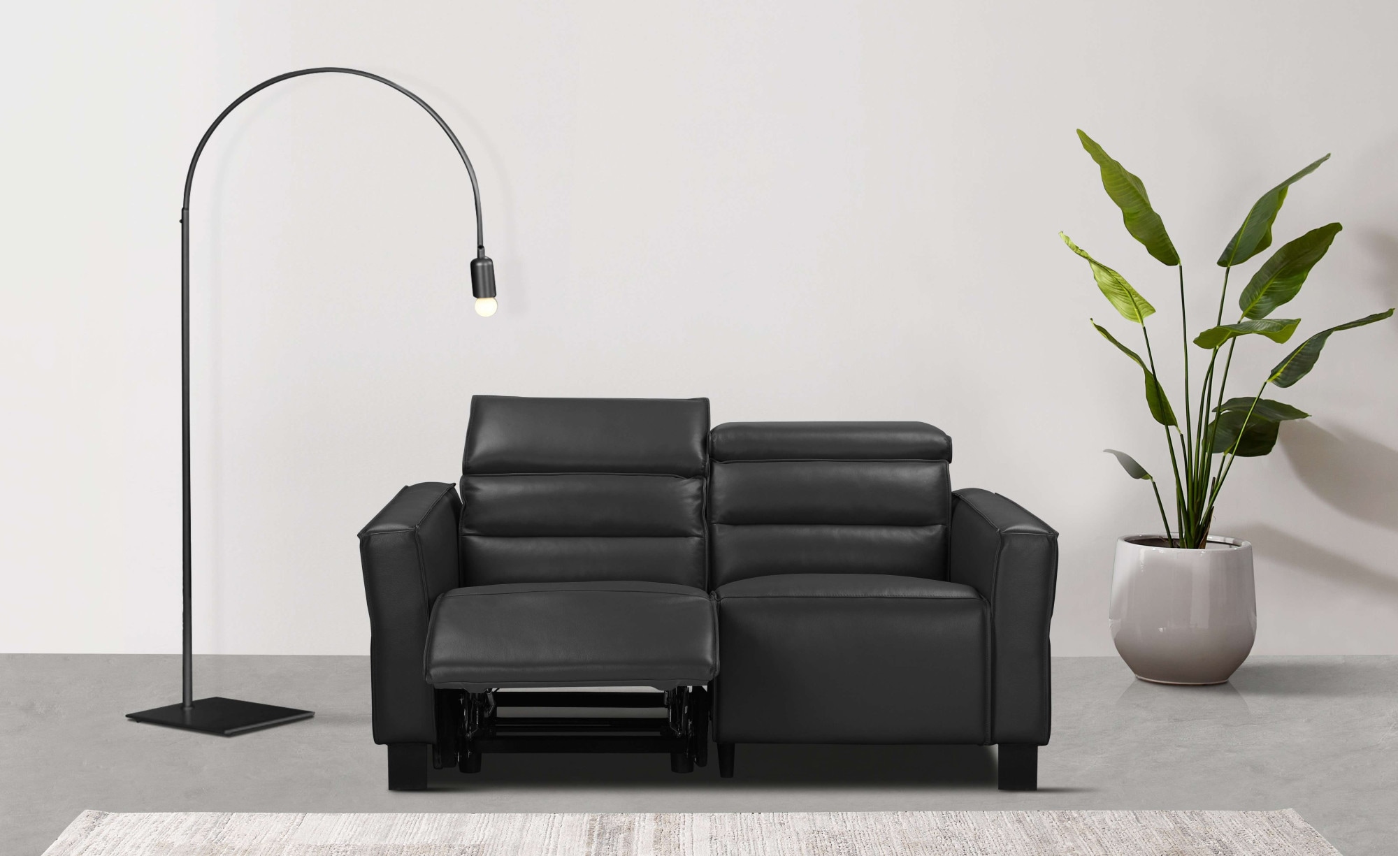 Home affaire 2-Sitzer »Carpari, 162 cm, mit manueller od. elektrischer Relaxfunktion« (USB A/C), sowie Kopfteilverstellung