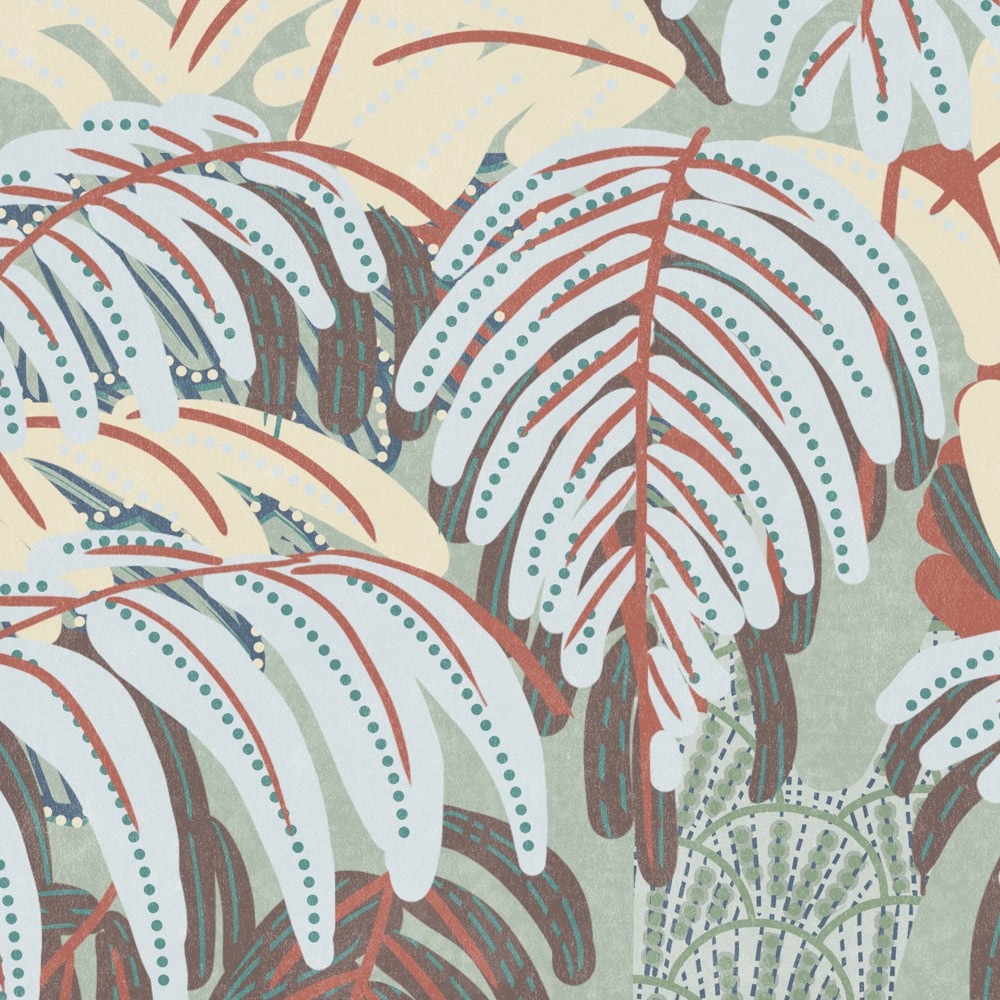 Komar Papier peint photo »Vlies Fototapete - Patterned Palms - Grösse 400 x 250 cm« Motif | imprimé lisse