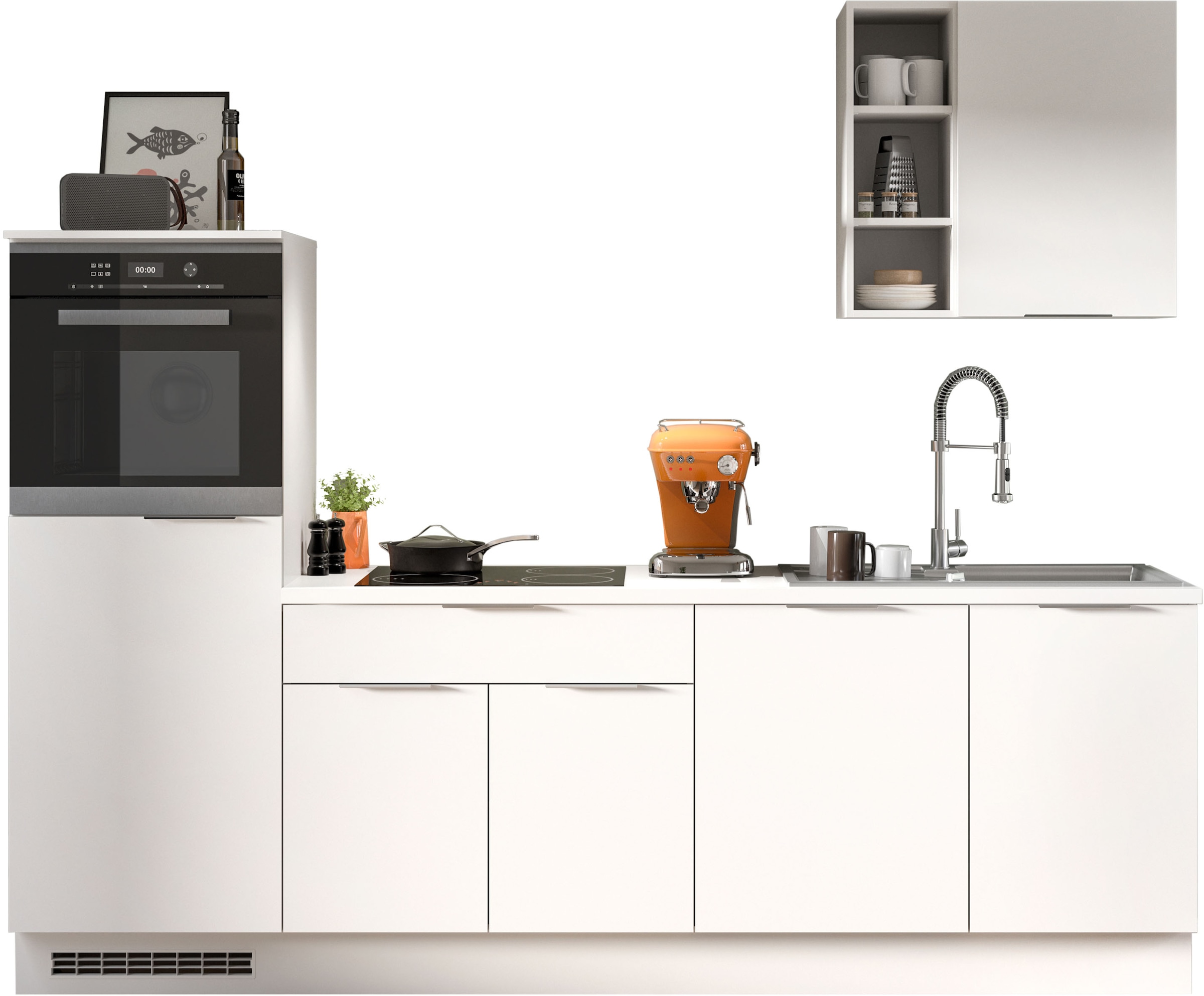 KOCHSTATION Kitchenette »KS-Lulea« Breite 260 cm, ohne E-Geräte, mit 3 cm starker Arbeitsplatte