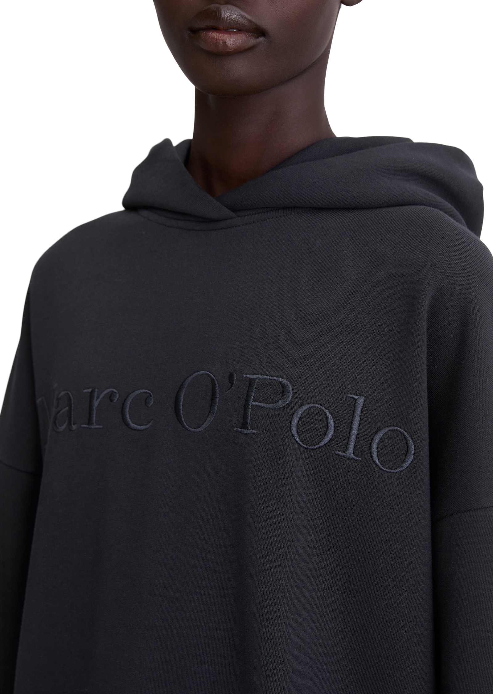 Marc O'Polo Sweatkleid »mit Kapuze« Ton-in-Ton-Markenstickerei